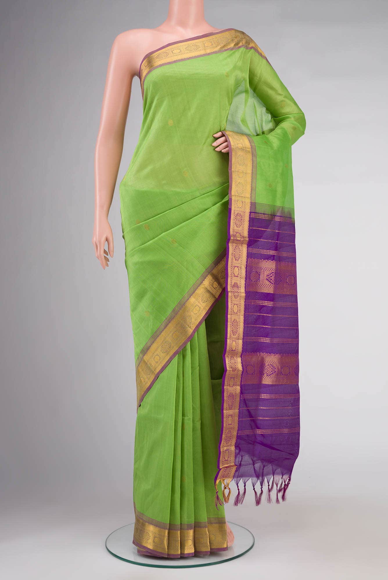 Green Silk Cotton Saree