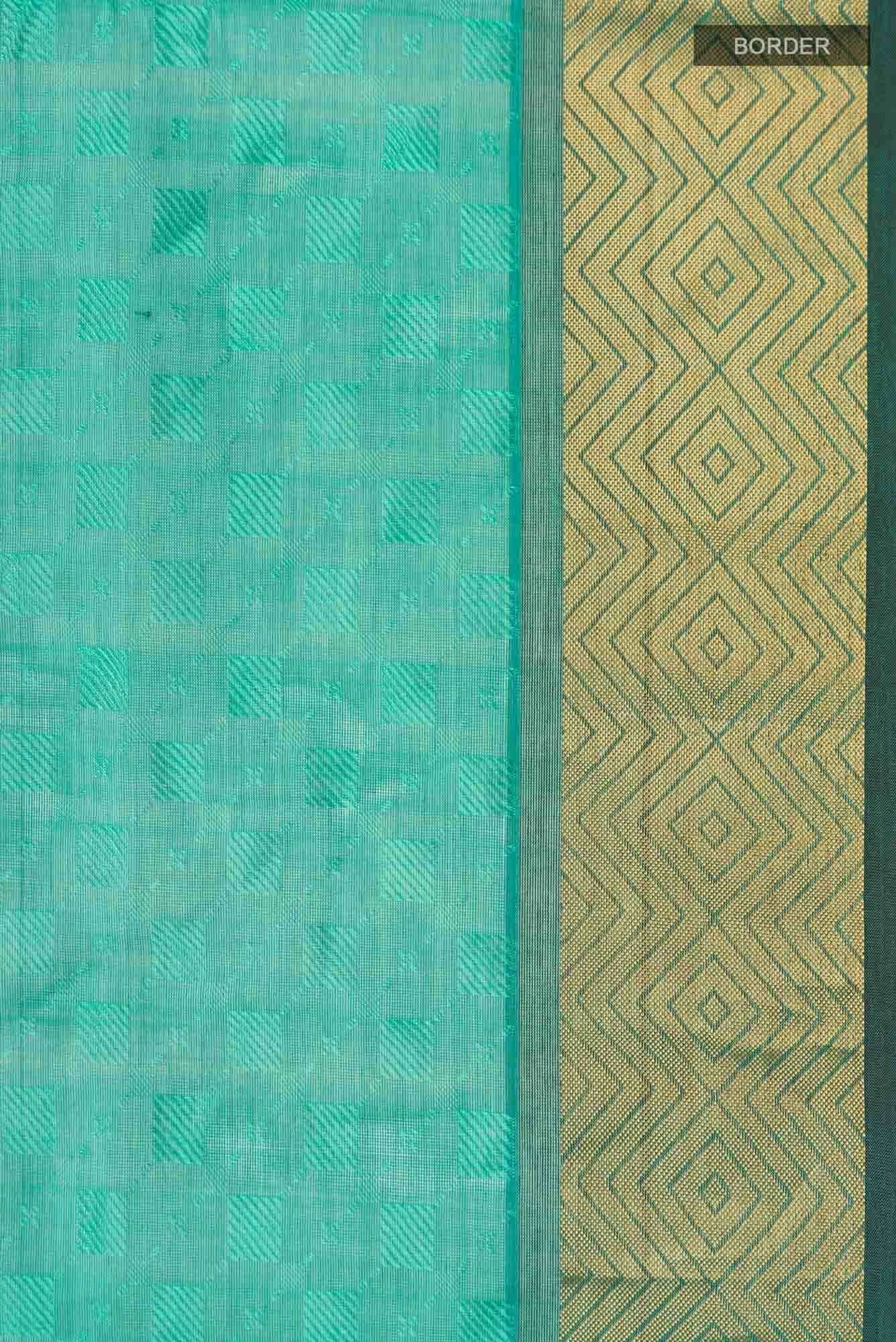 Teal Silk Cotton Saree