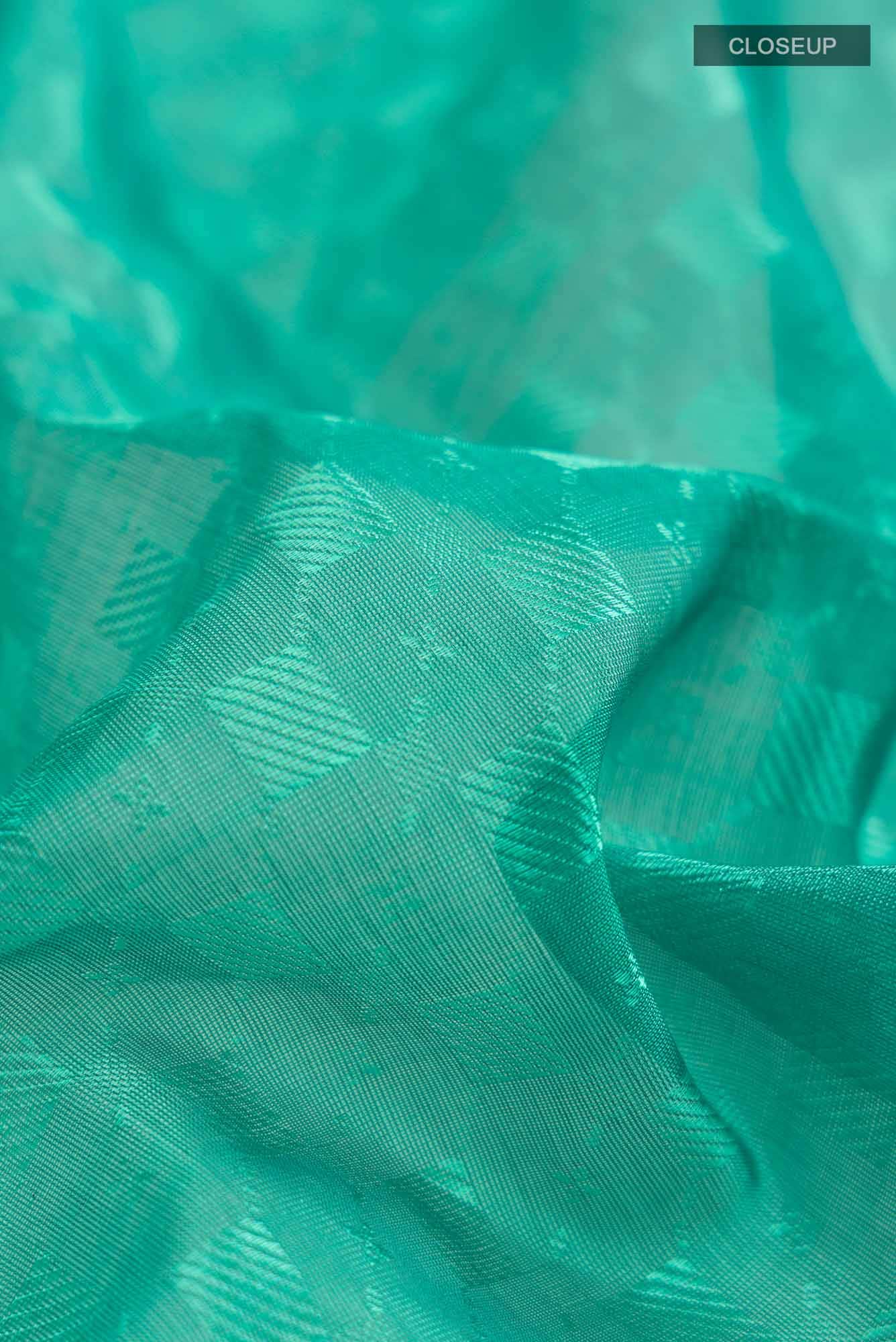 Teal Silk Cotton Saree