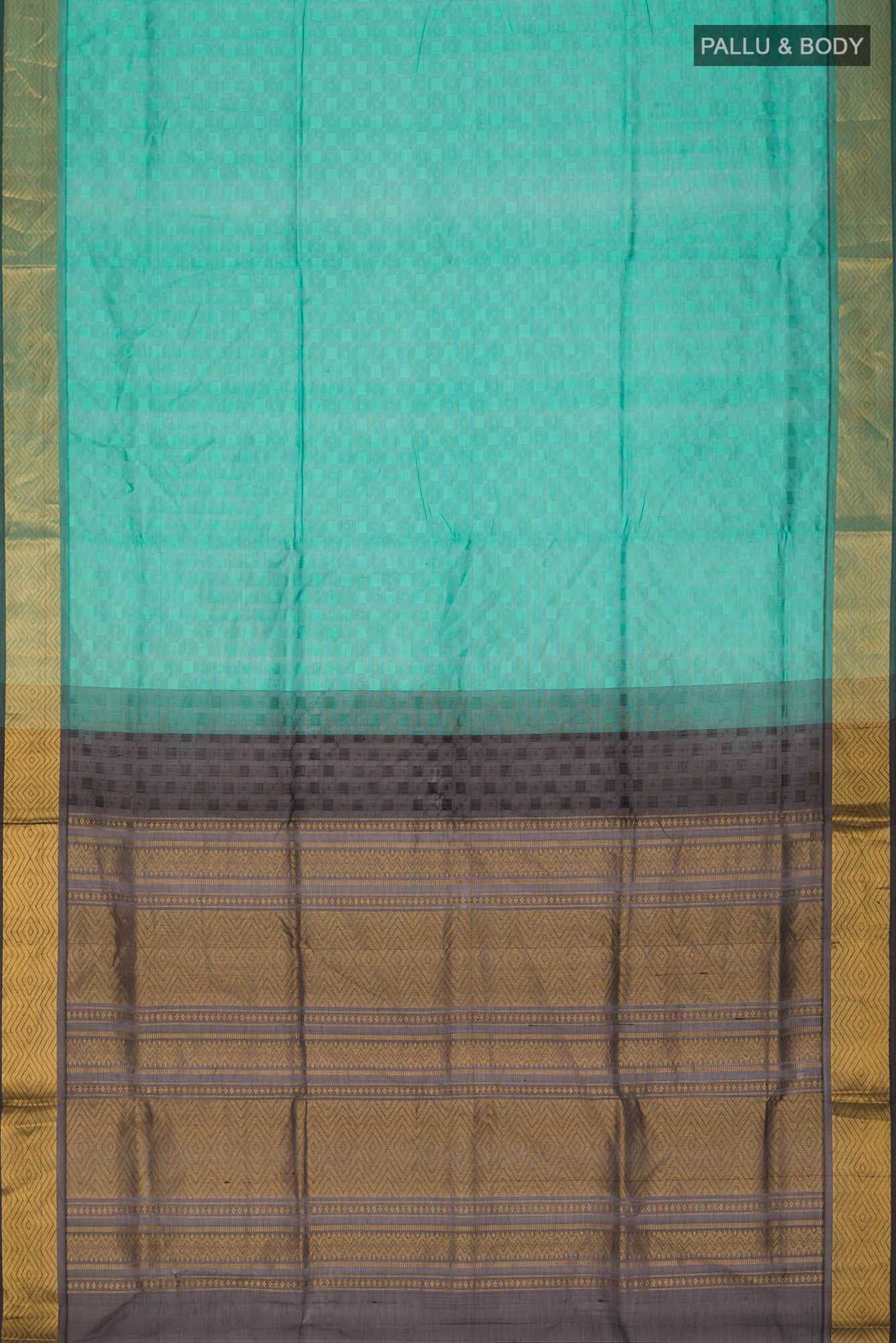 Teal Silk Cotton Saree