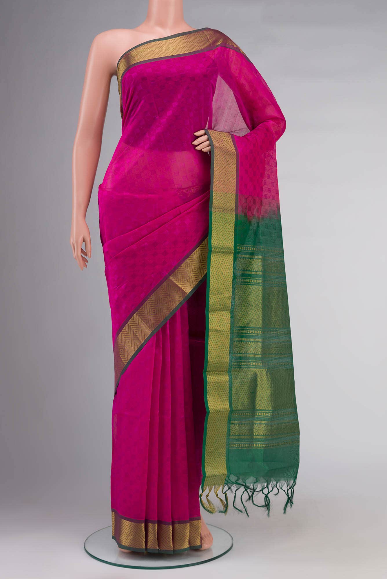Pink Silk Cotton Saree