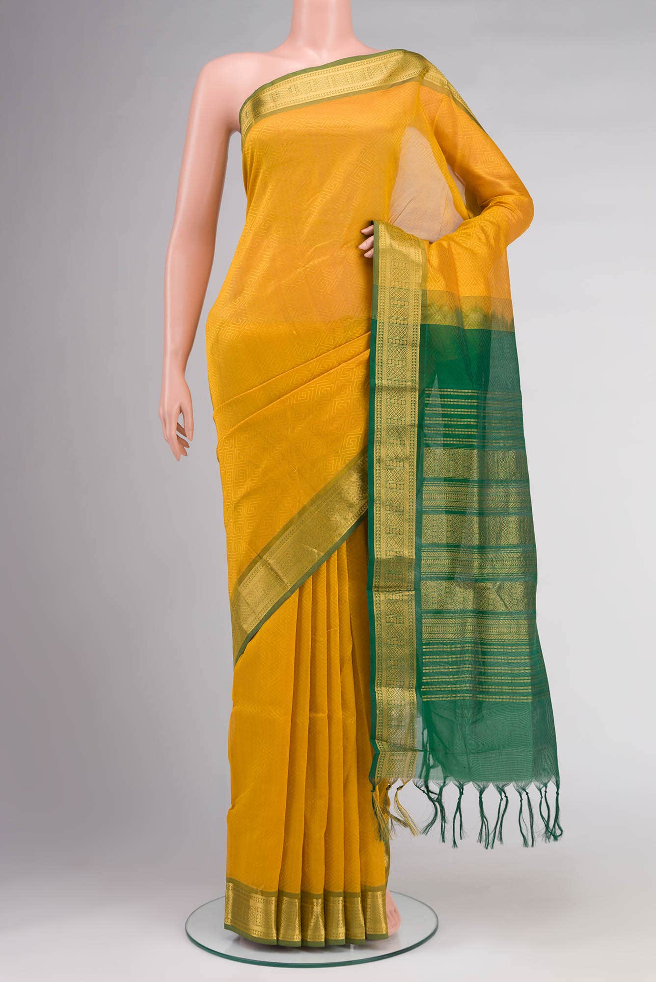 Yellow Silk Cotton Saree