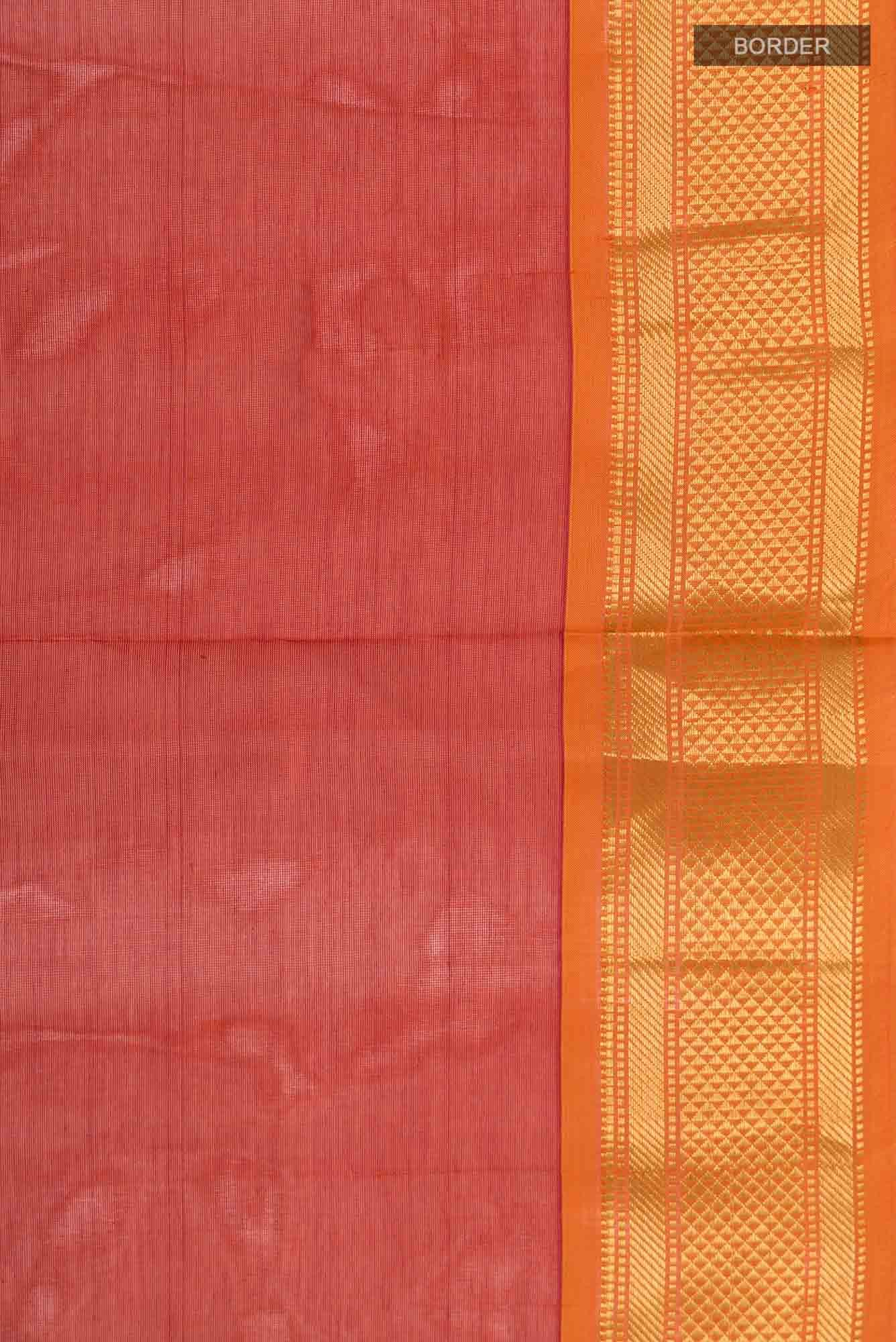 Orange Silk Cotton Saree