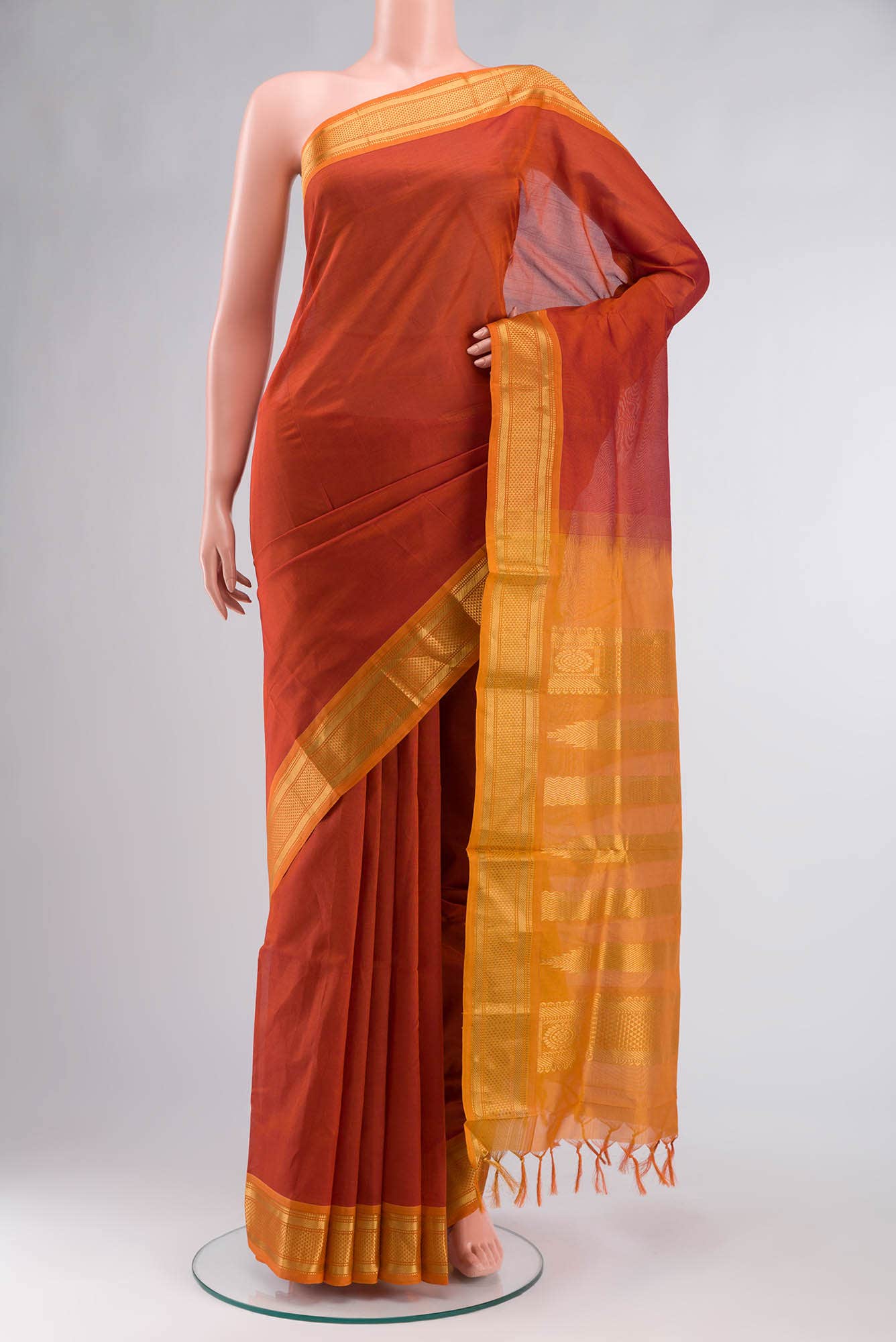 Orange Silk Cotton Saree