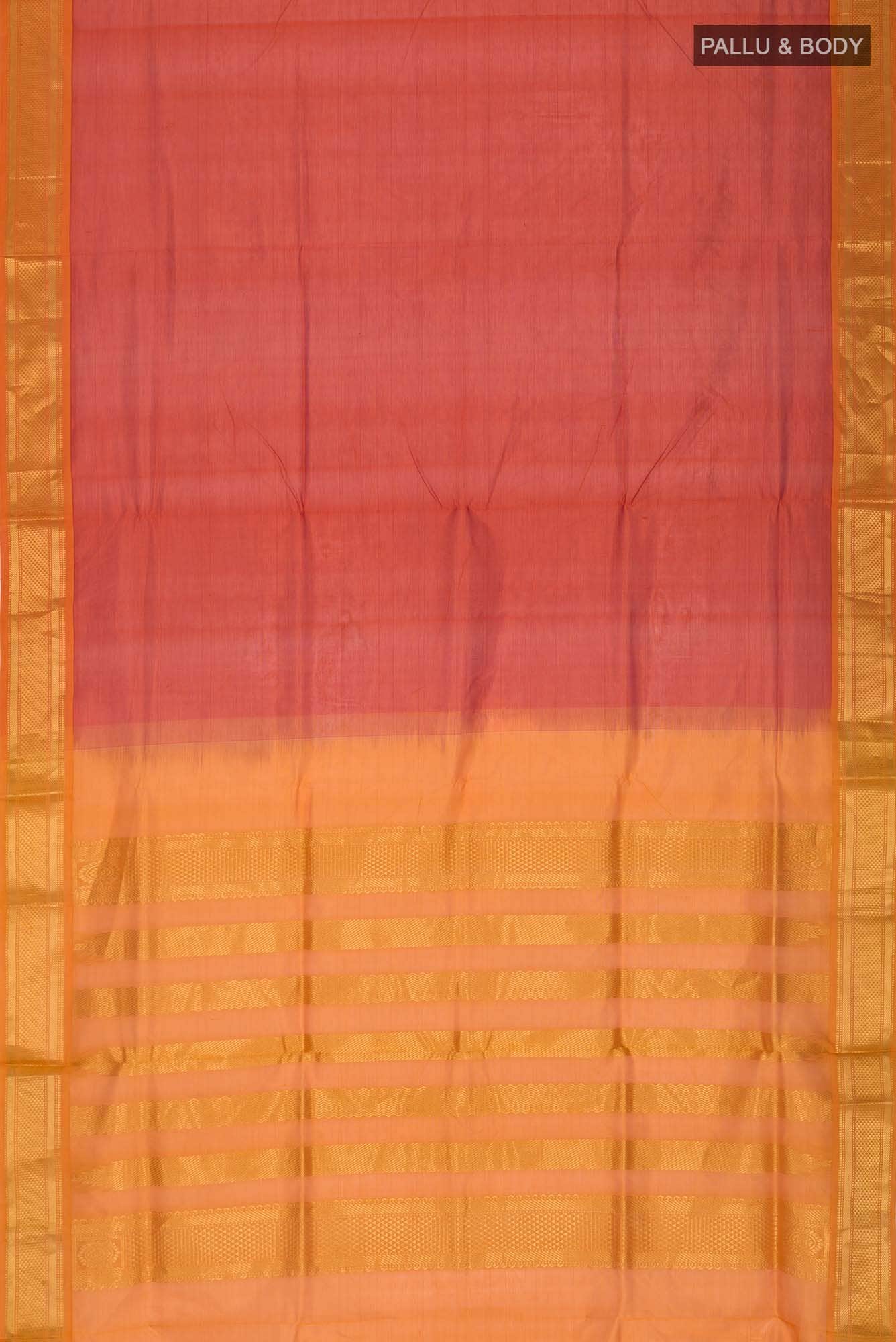 Orange Silk Cotton Saree