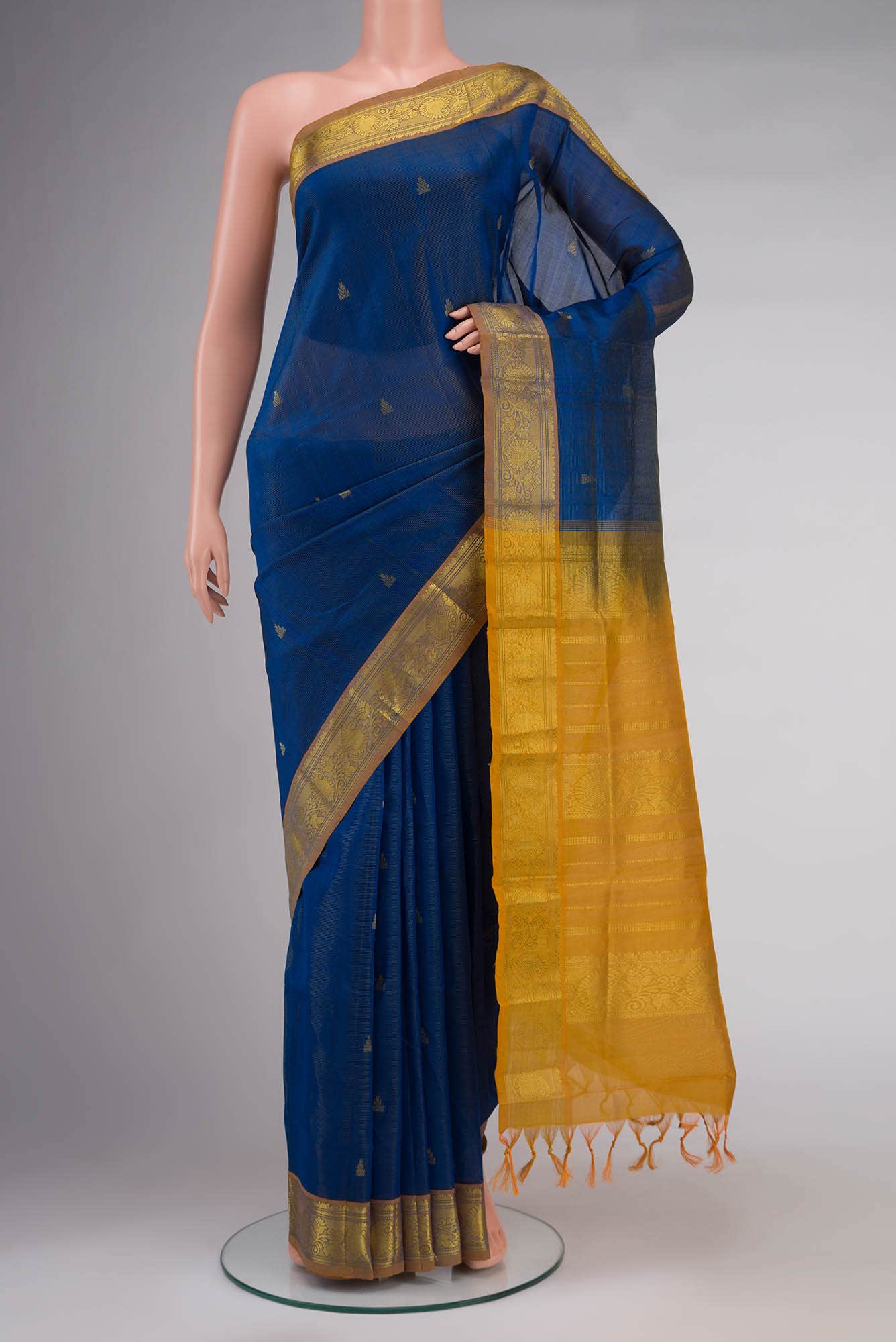 Blue Silk Cotton Saree
