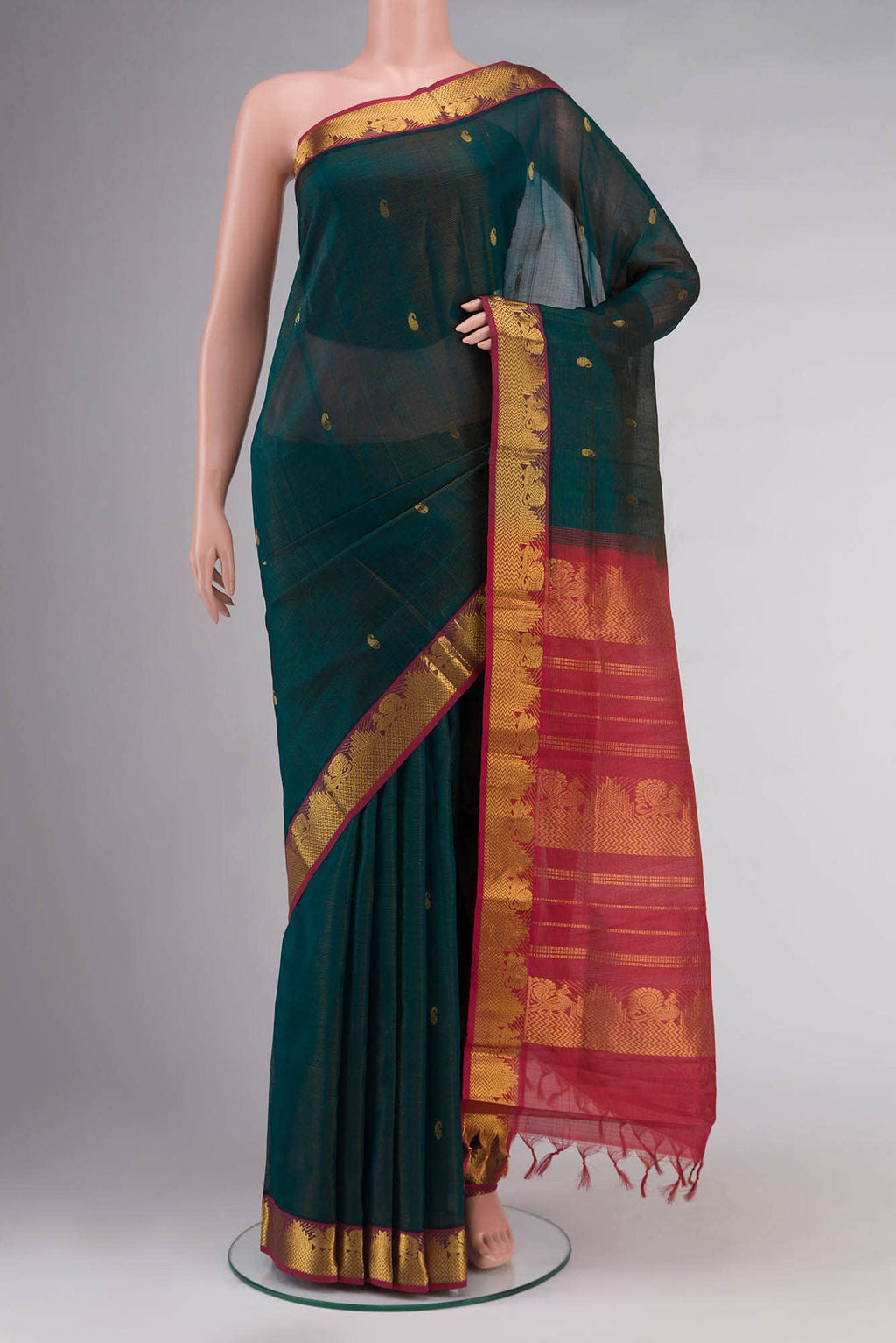 Green Silk Cotton Saree