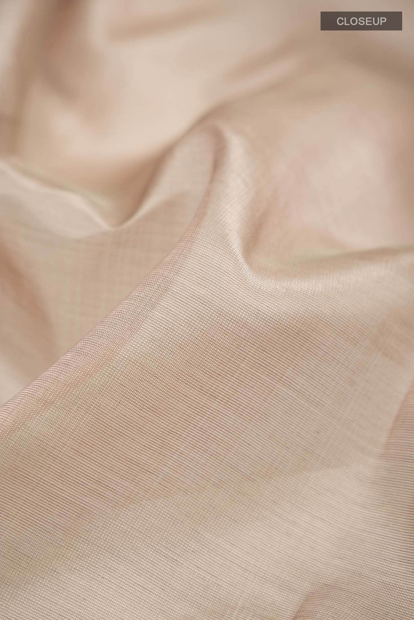 Beige Silk Cotton Saree