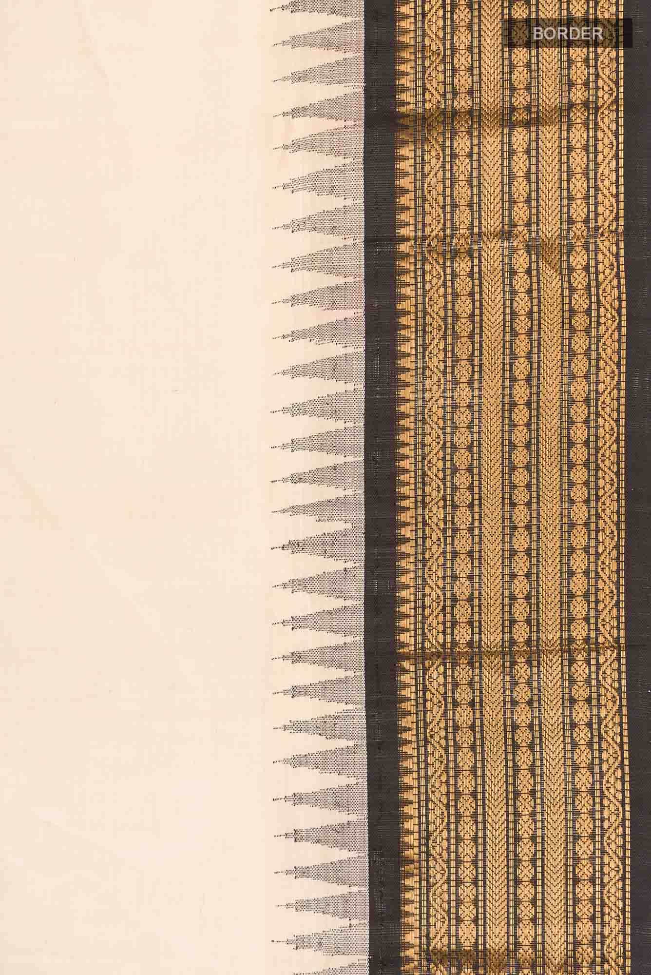 Cream Silk Cotton Saree