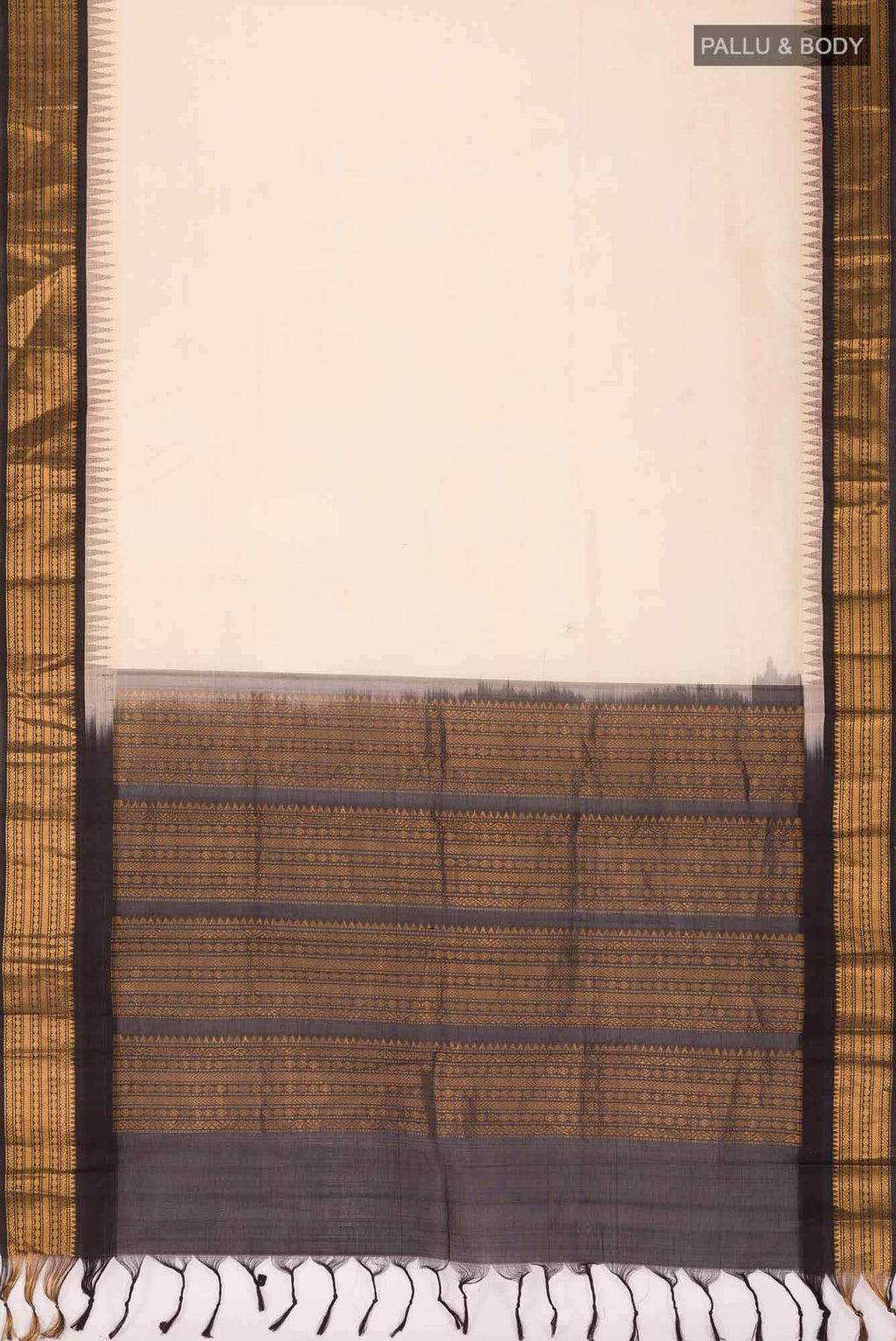 Cream Silk Cotton Saree