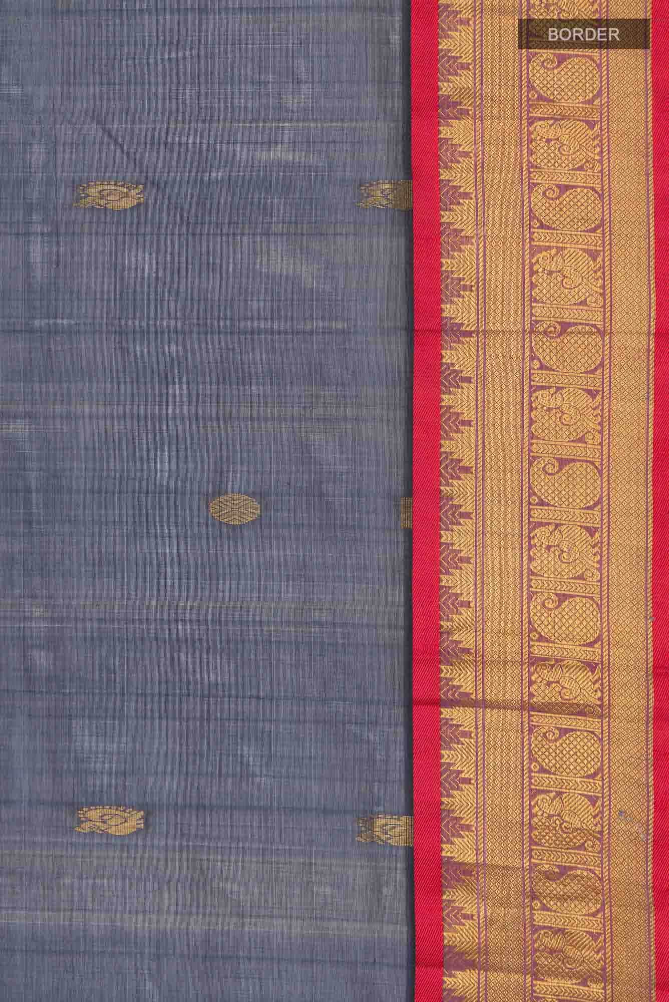 Grey Silk Cotton Saree