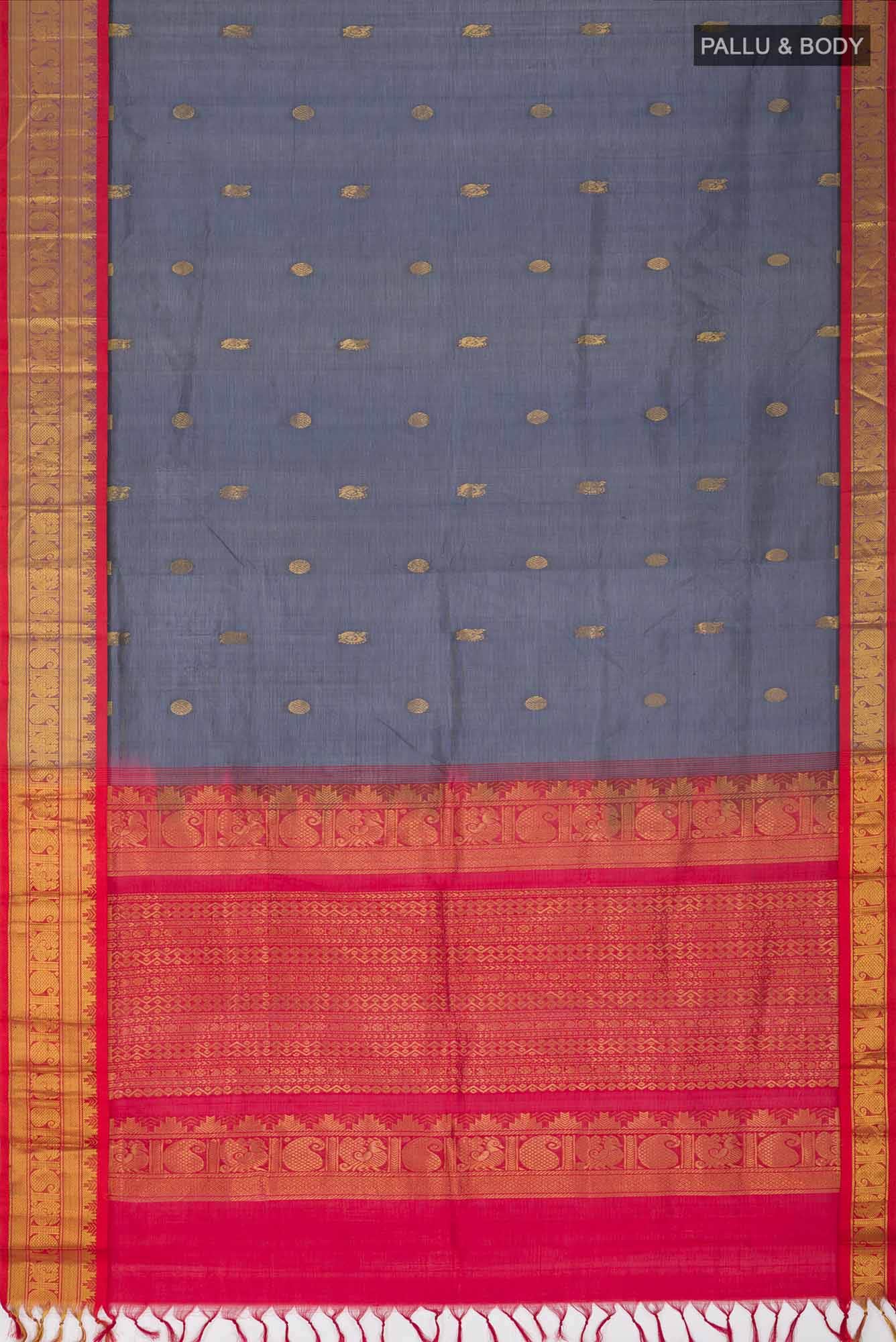 Grey Silk Cotton Saree