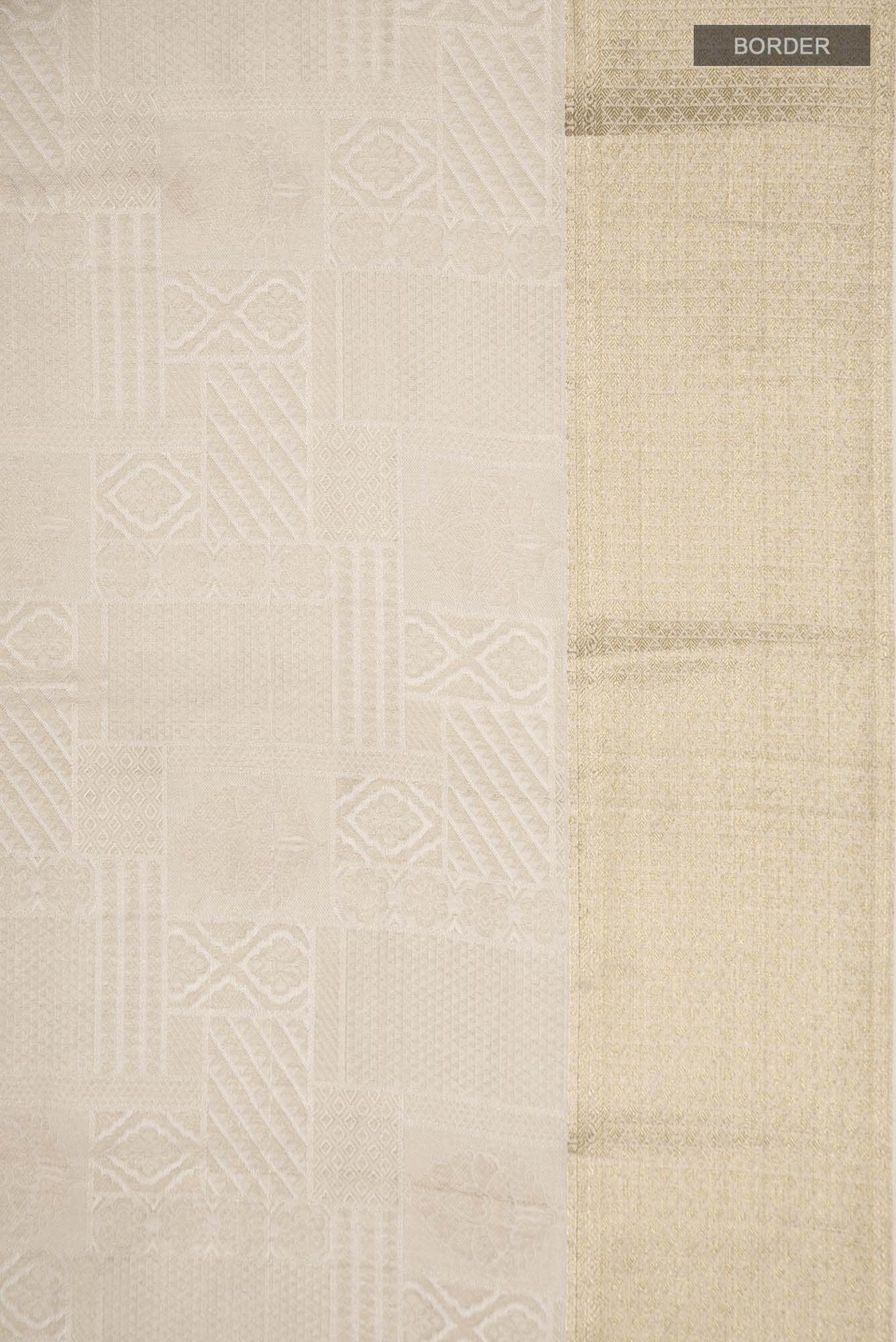 Beige Mysore Crepe Saree