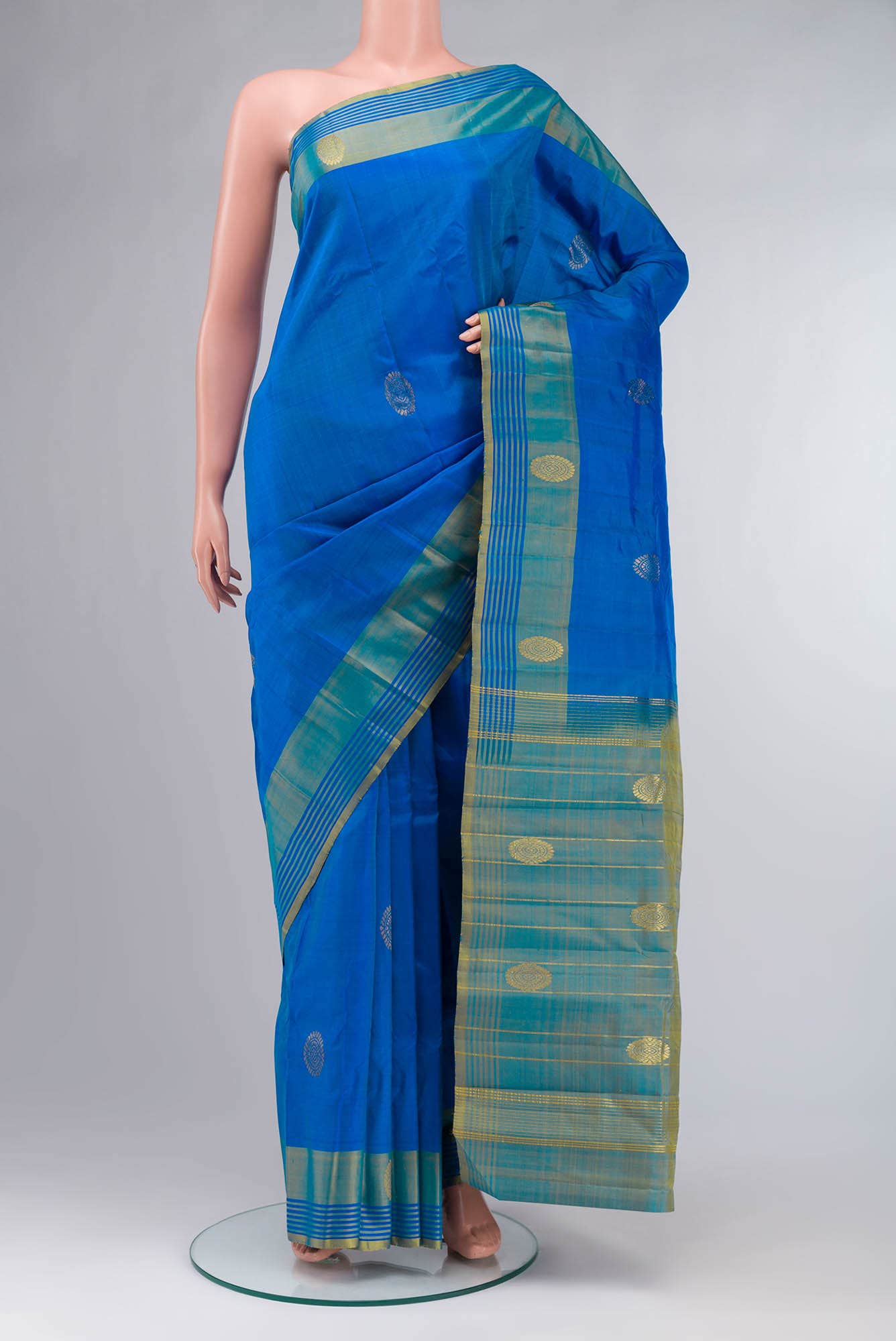 Blue Kanchipuram Silk Saree