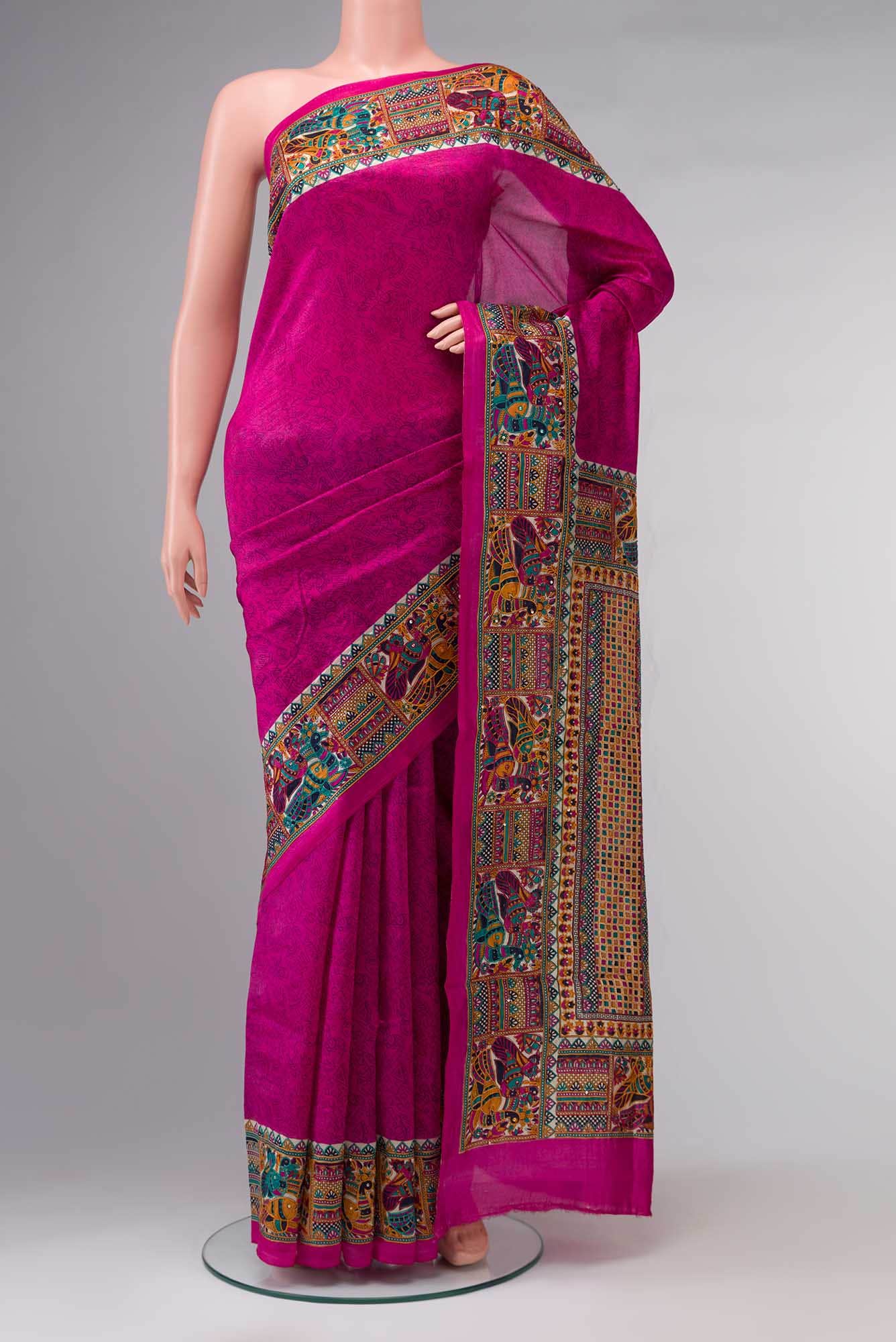 Pink Raw Silk Saree