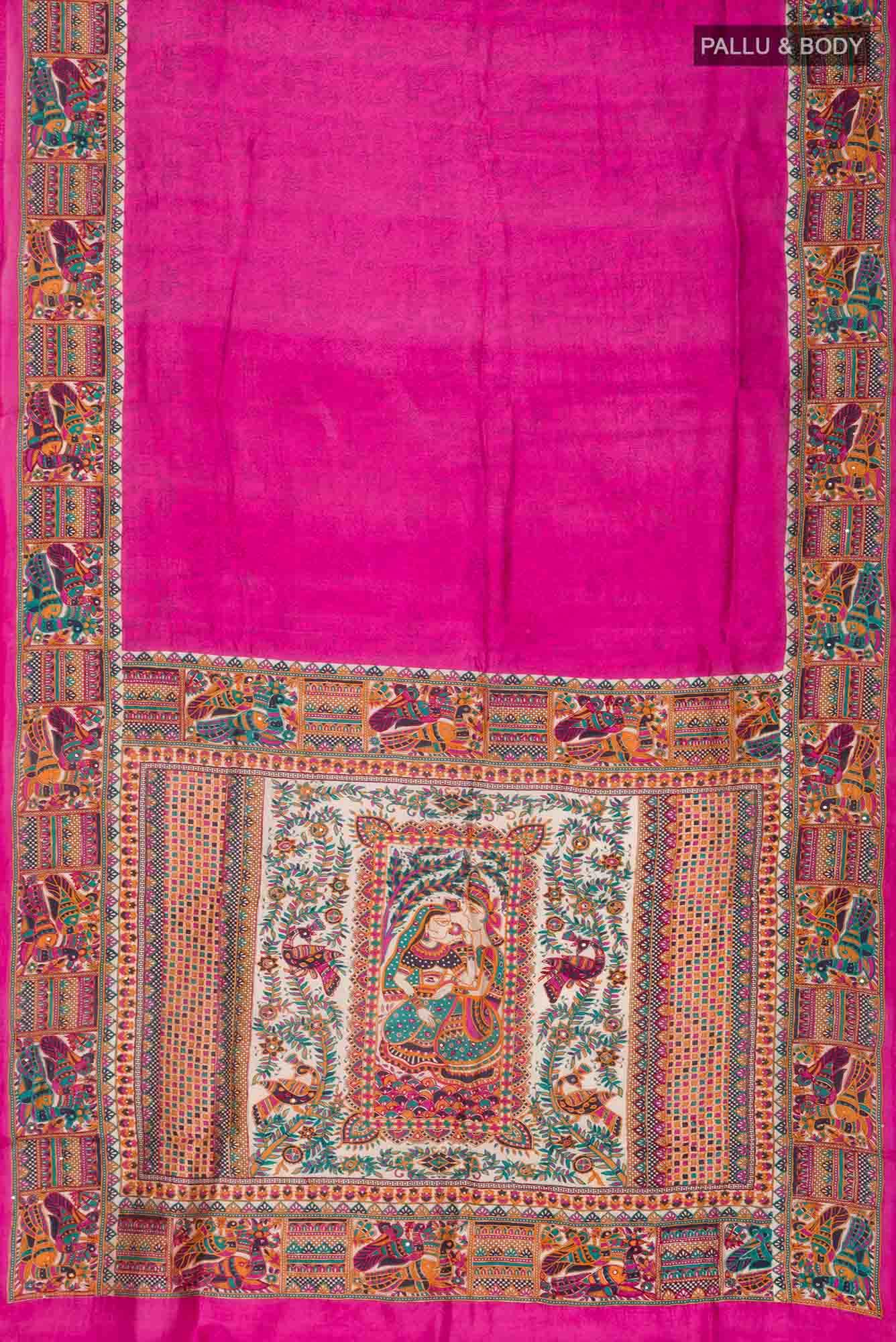 Pink Raw Silk Saree