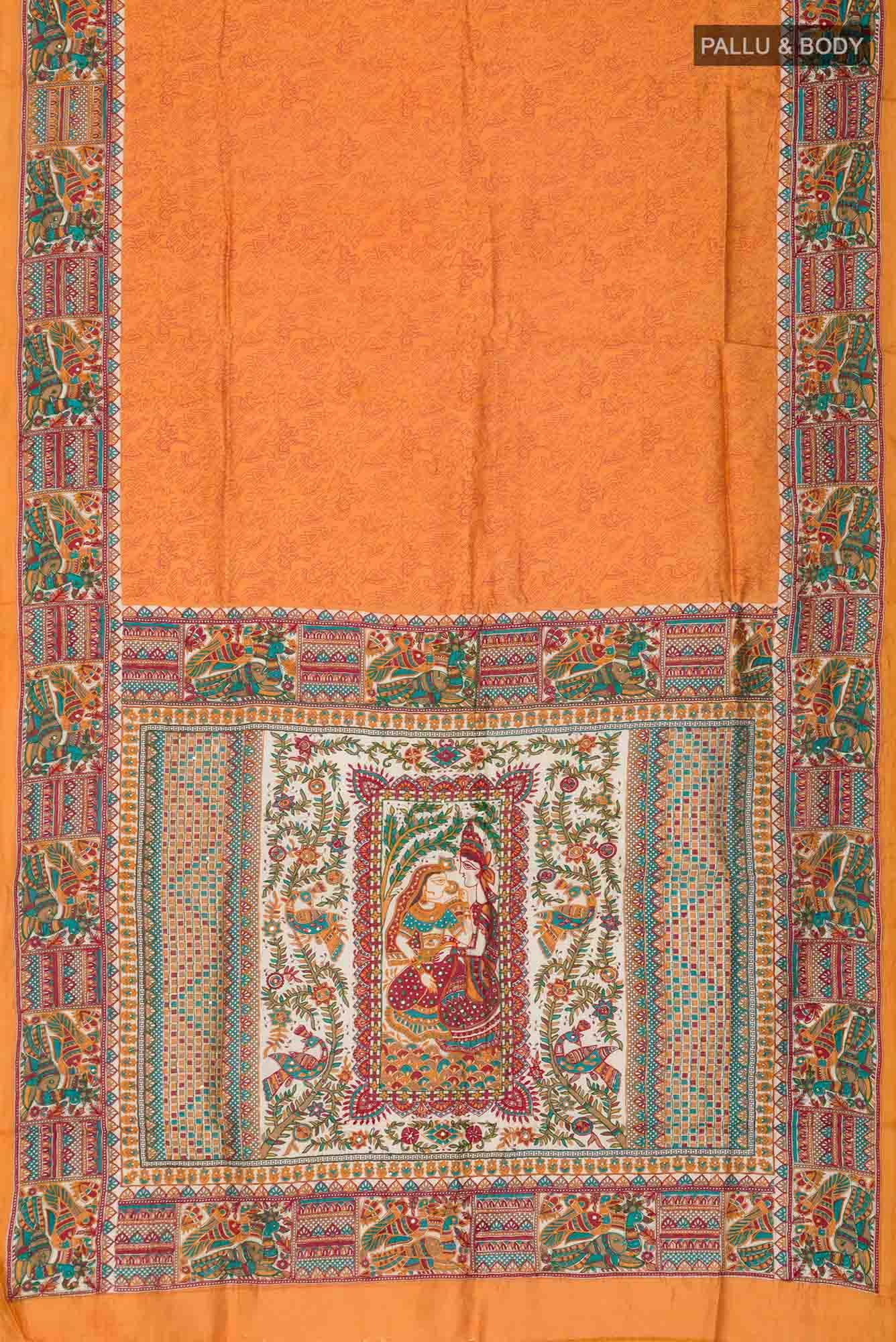 Mustard Raw Silk Saree