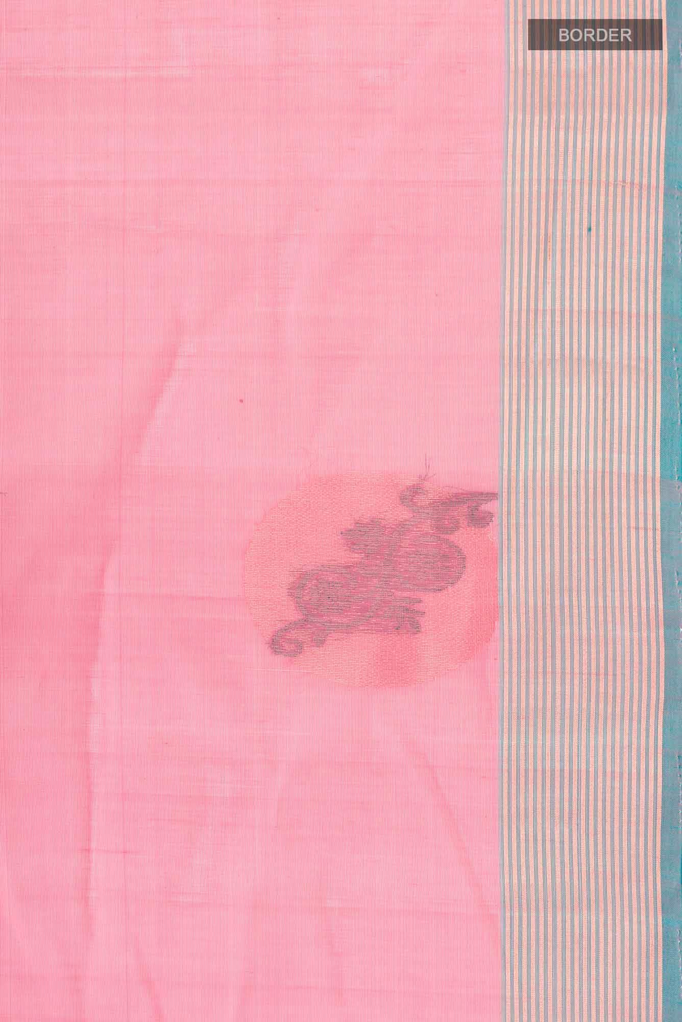 Rose pink Silk Cotton Saree