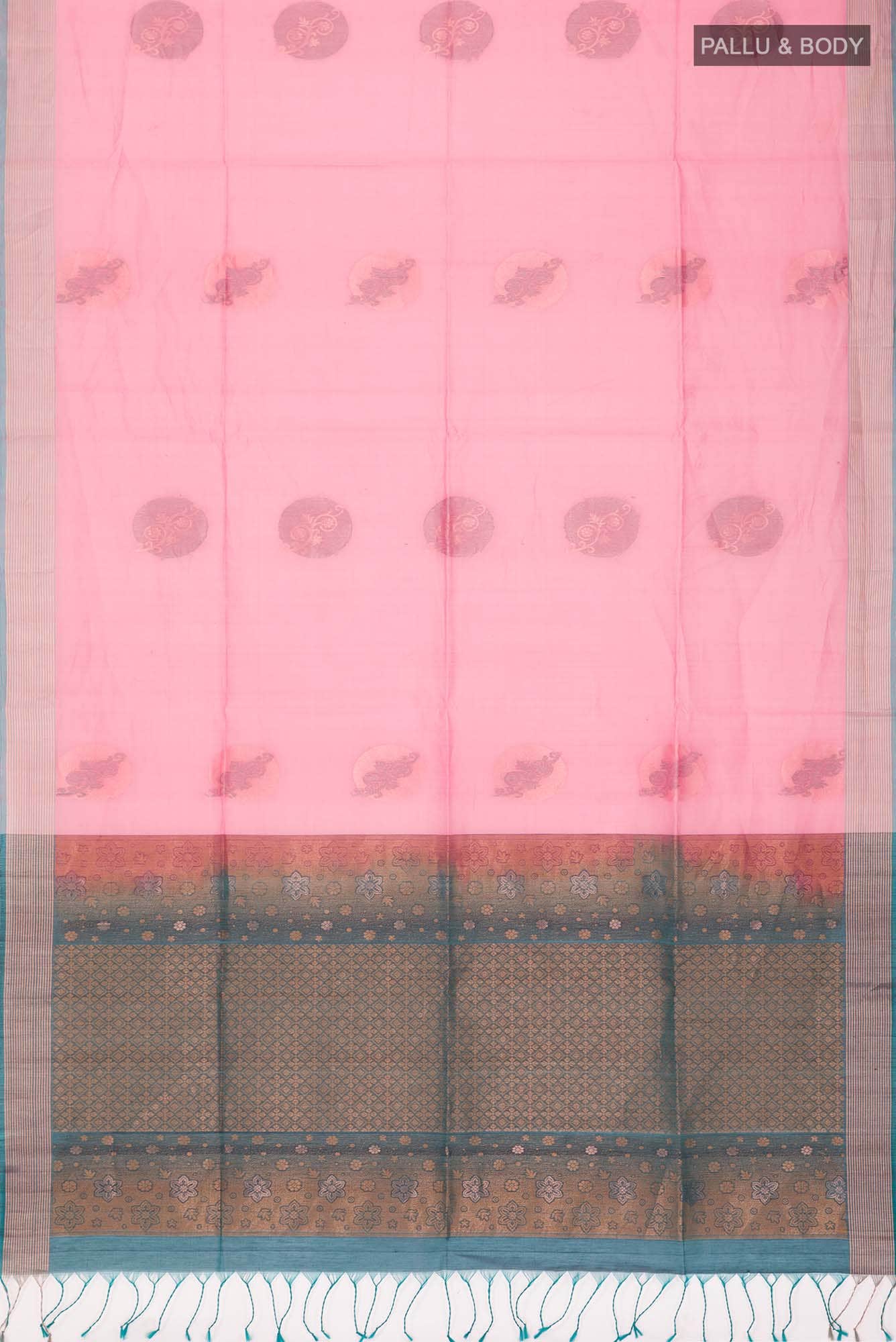 Rose pink Silk Cotton Saree
