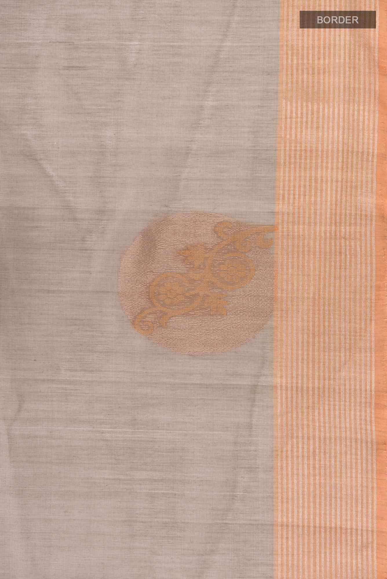 Grey Silk Cotton Saree