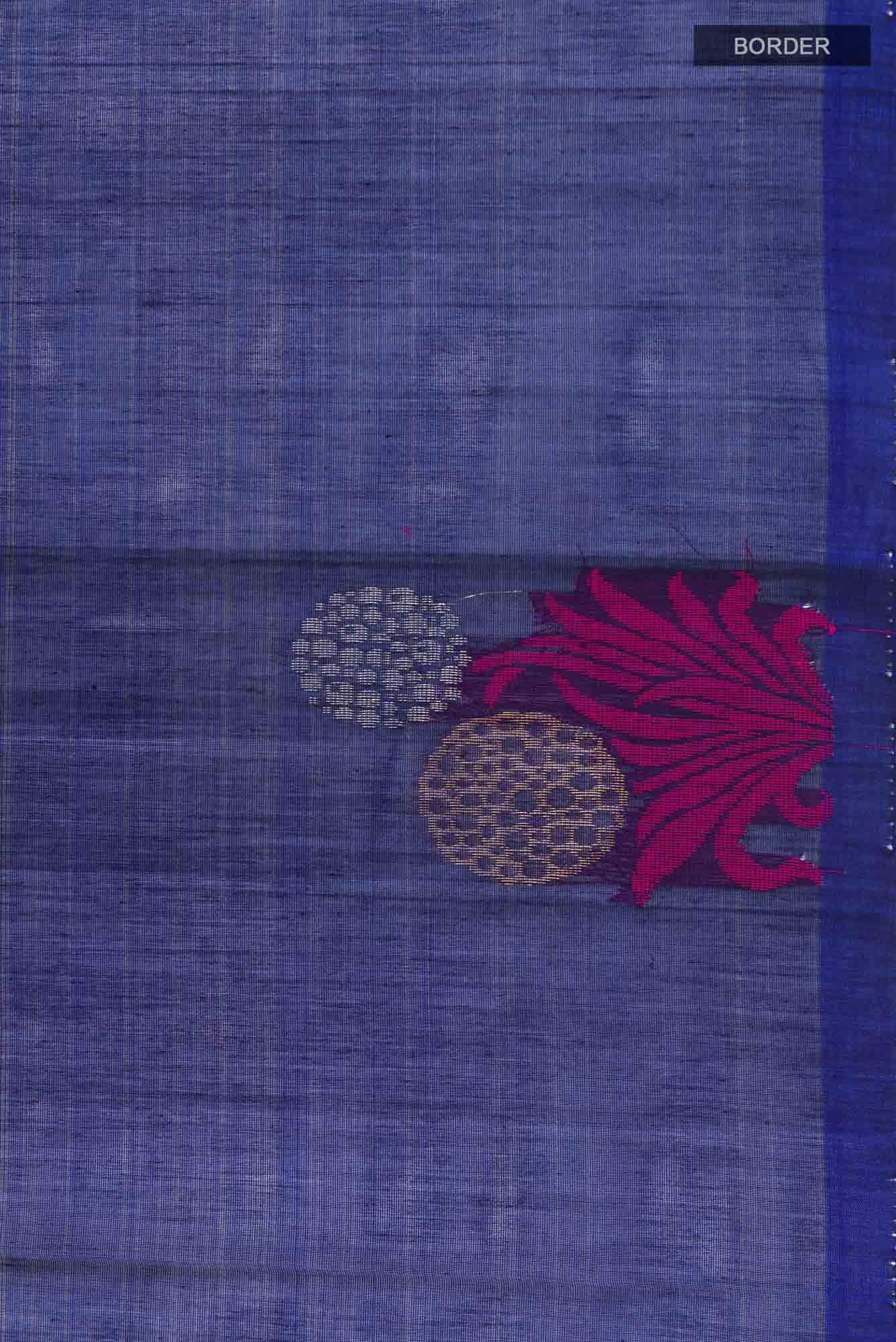Navy Blue Silk Cotton Saree