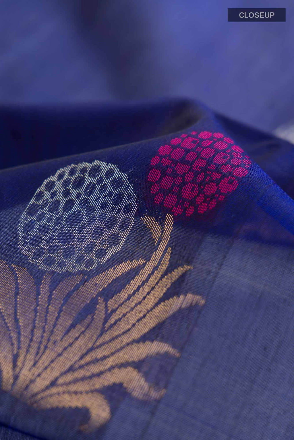 Navy Blue Silk Cotton Saree