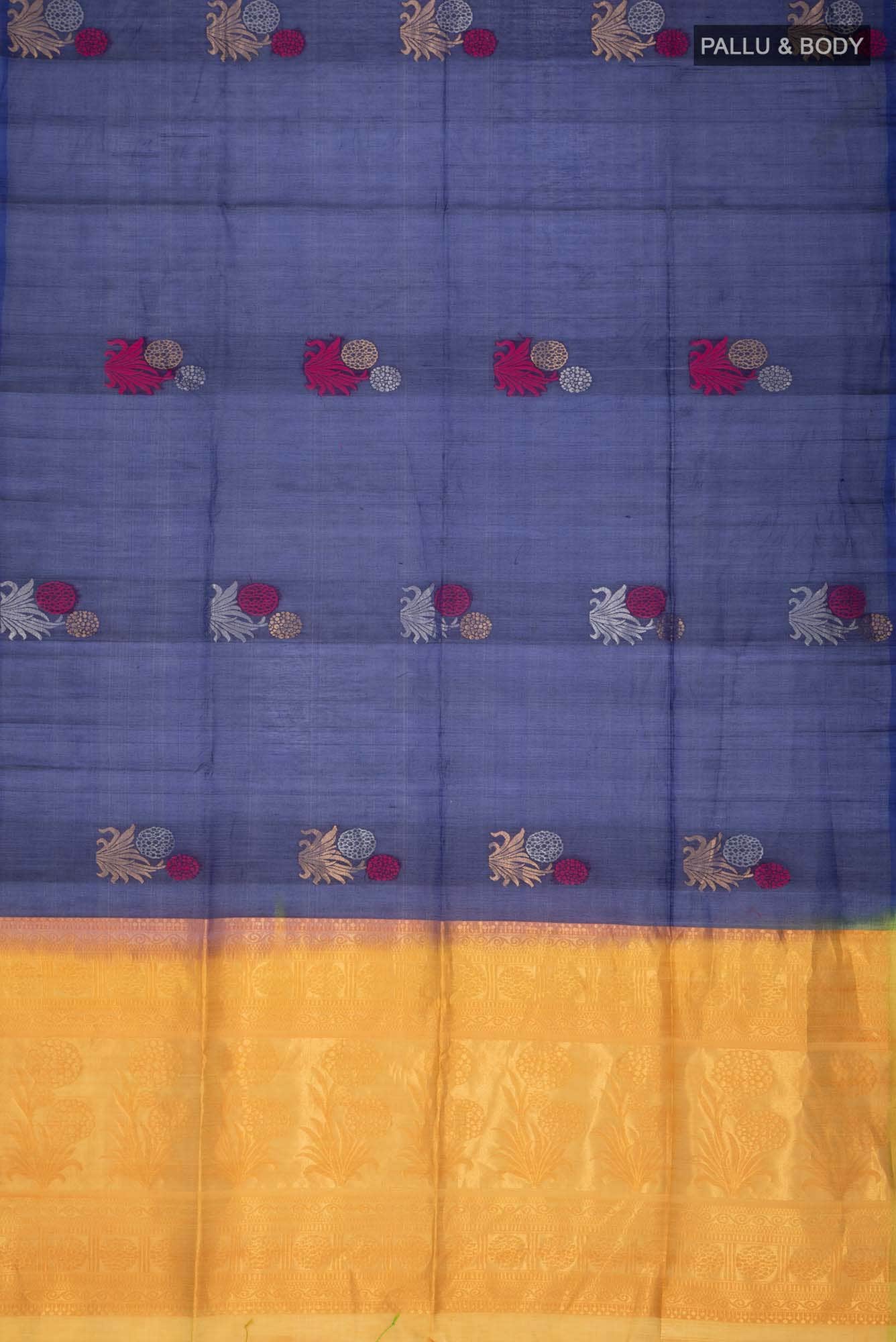 Navy Blue Silk Cotton Saree