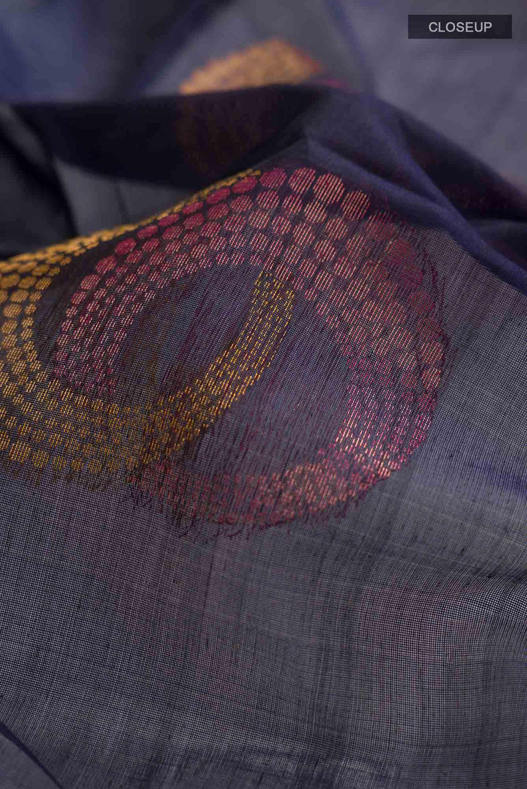 Navy Blue Silk Cotton Saree