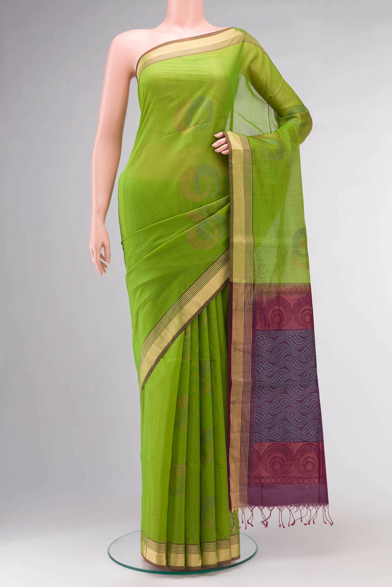 Green Silk Cotton Saree