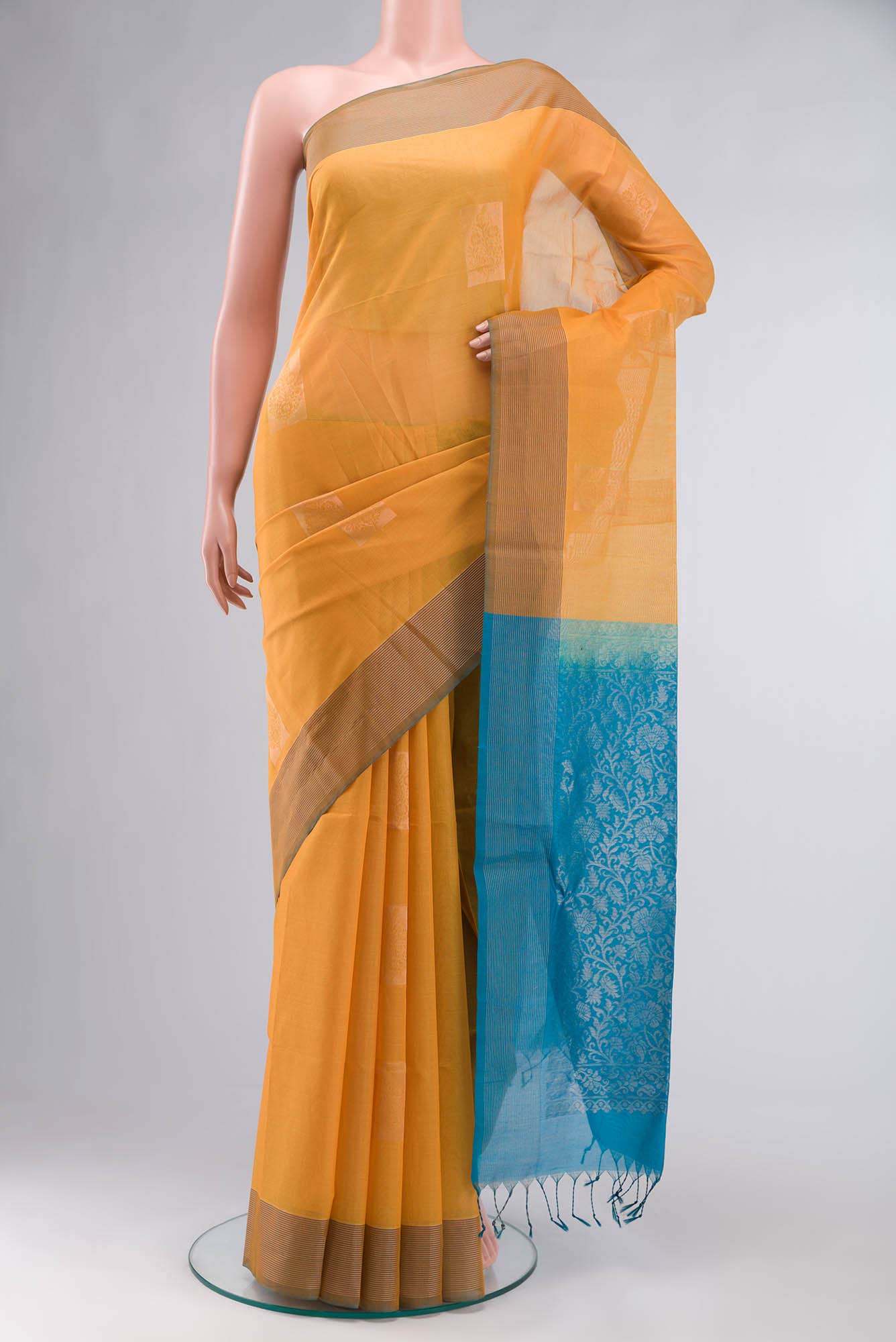Yellow Silk Cotton Saree
