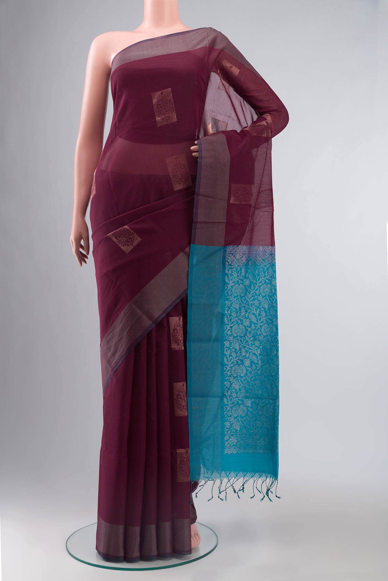 Coffee Brown Silk Cotton Saree