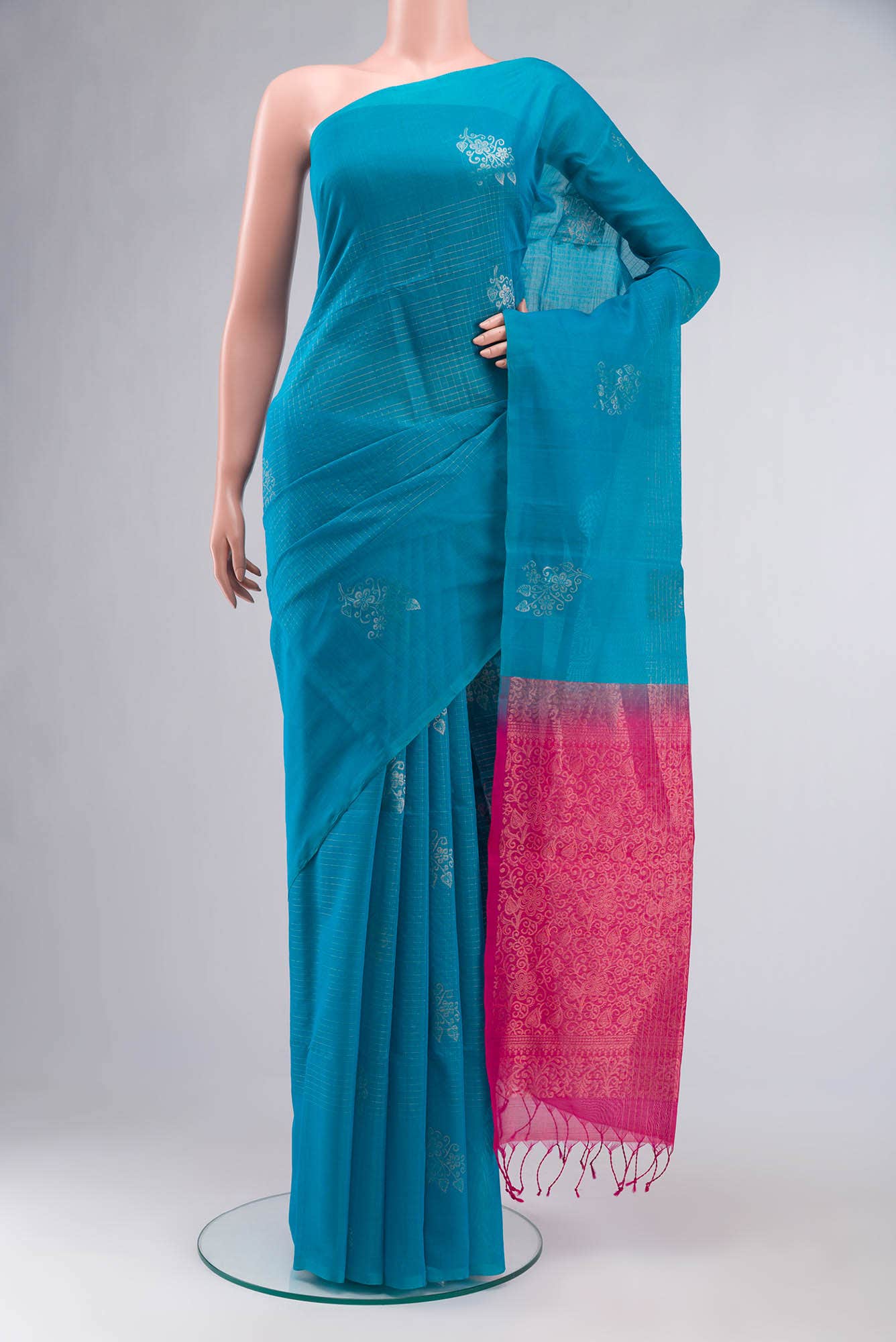 Blue Silk Cotton Saree