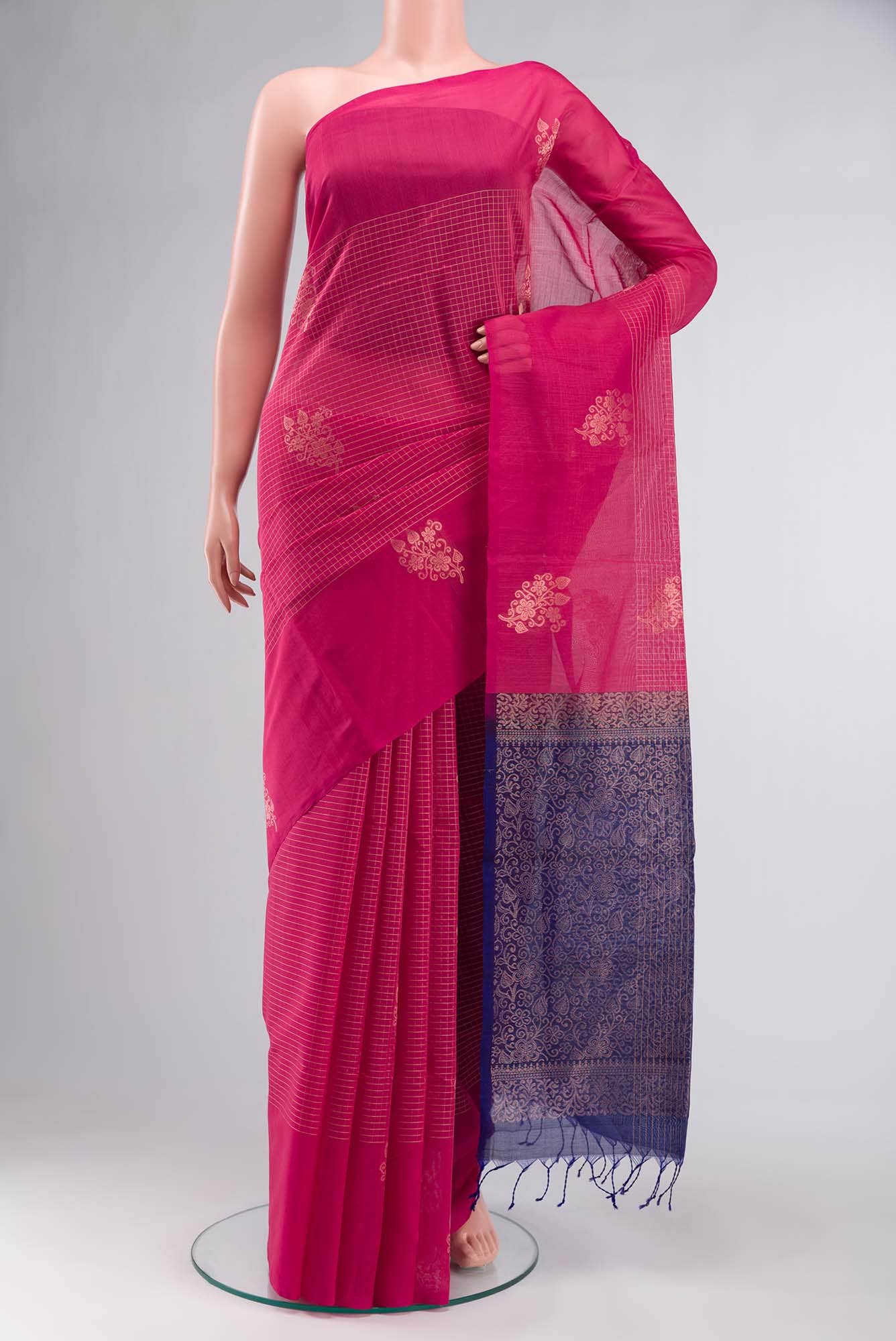 Pink Silk Cotton Saree