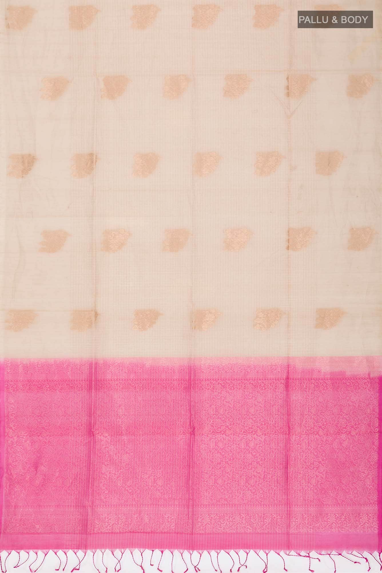Beige Silk Cotton Saree
