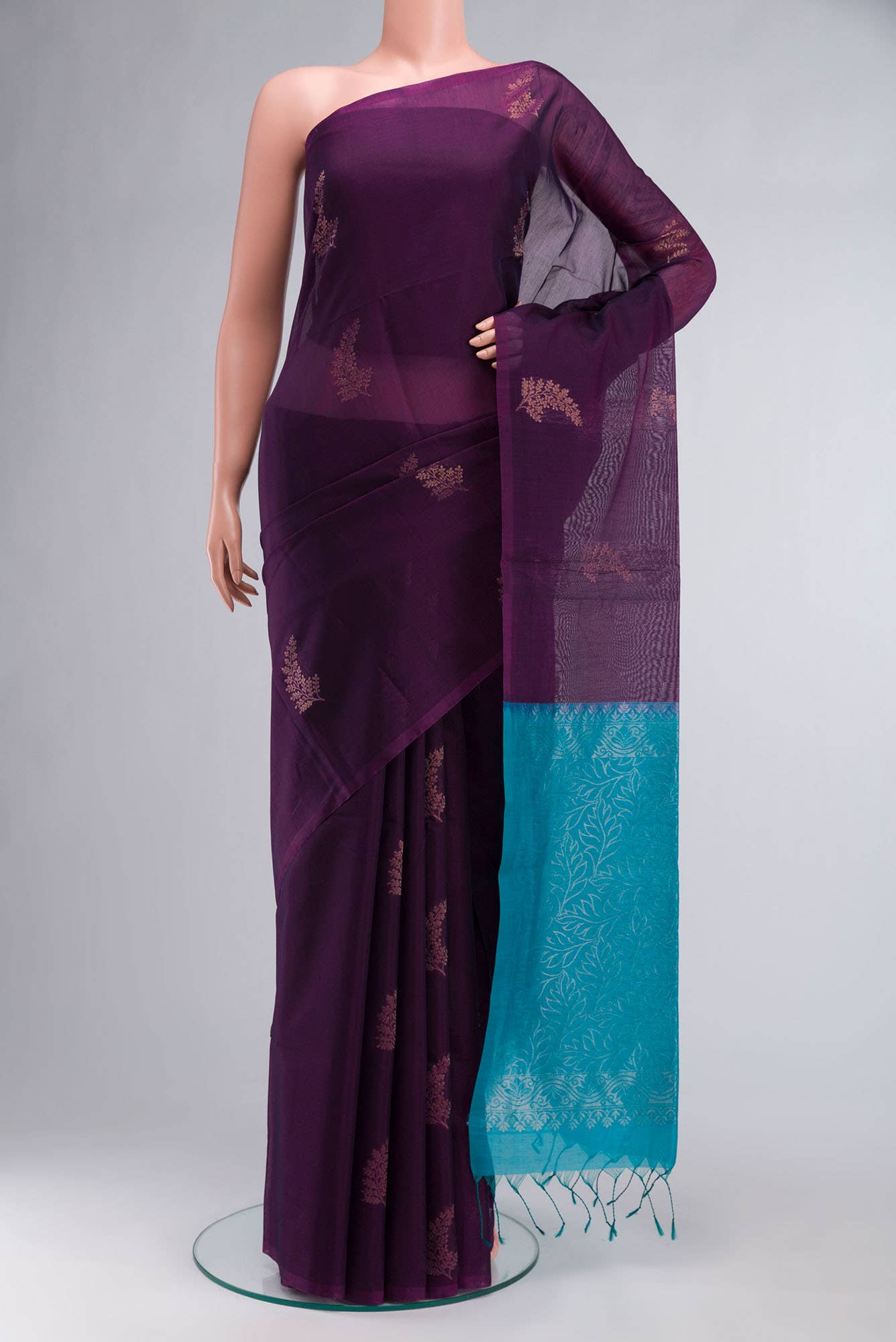 Purple Silk Cotton Saree