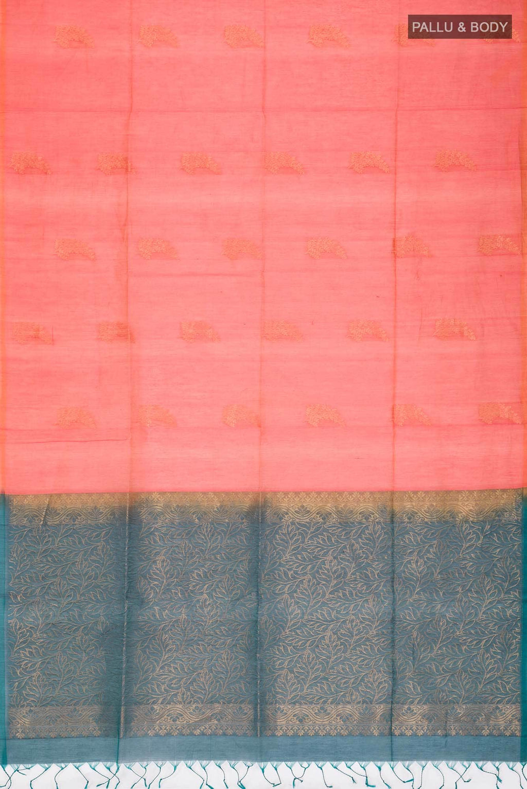 Orange with Pink Dual Tone Silk Cotton Saree