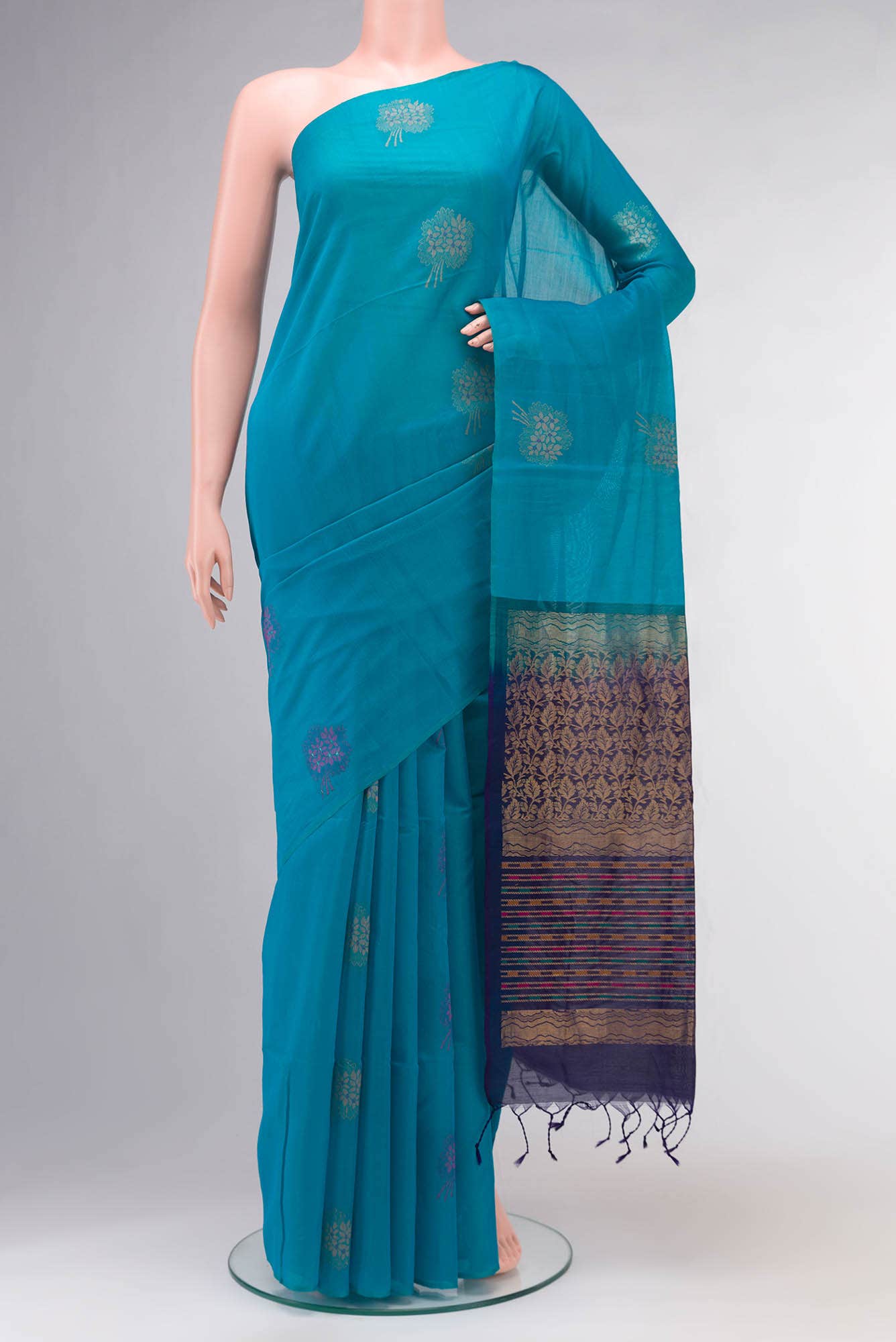 Blue Silk Cotton Saree