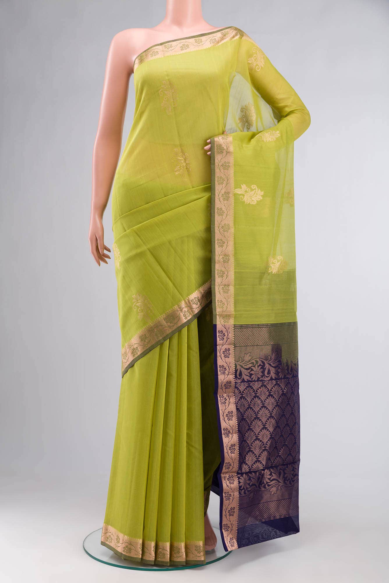 Green Silk Cotton Saree