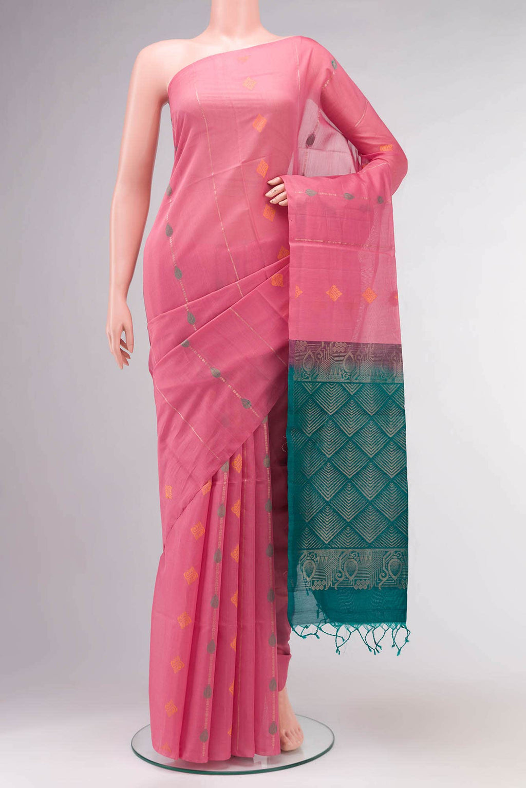 Pink Silk Cotton Saree