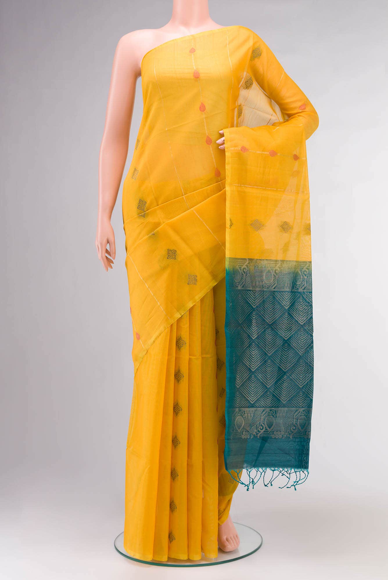 Yellow Silk Cotton Saree