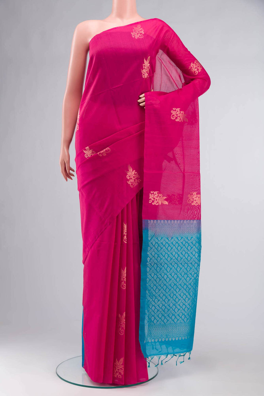 Pink Silk Cotton Saree