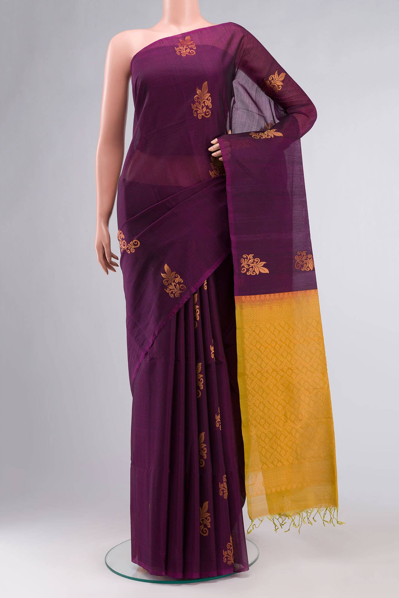 Purple Silk Cotton Saree
