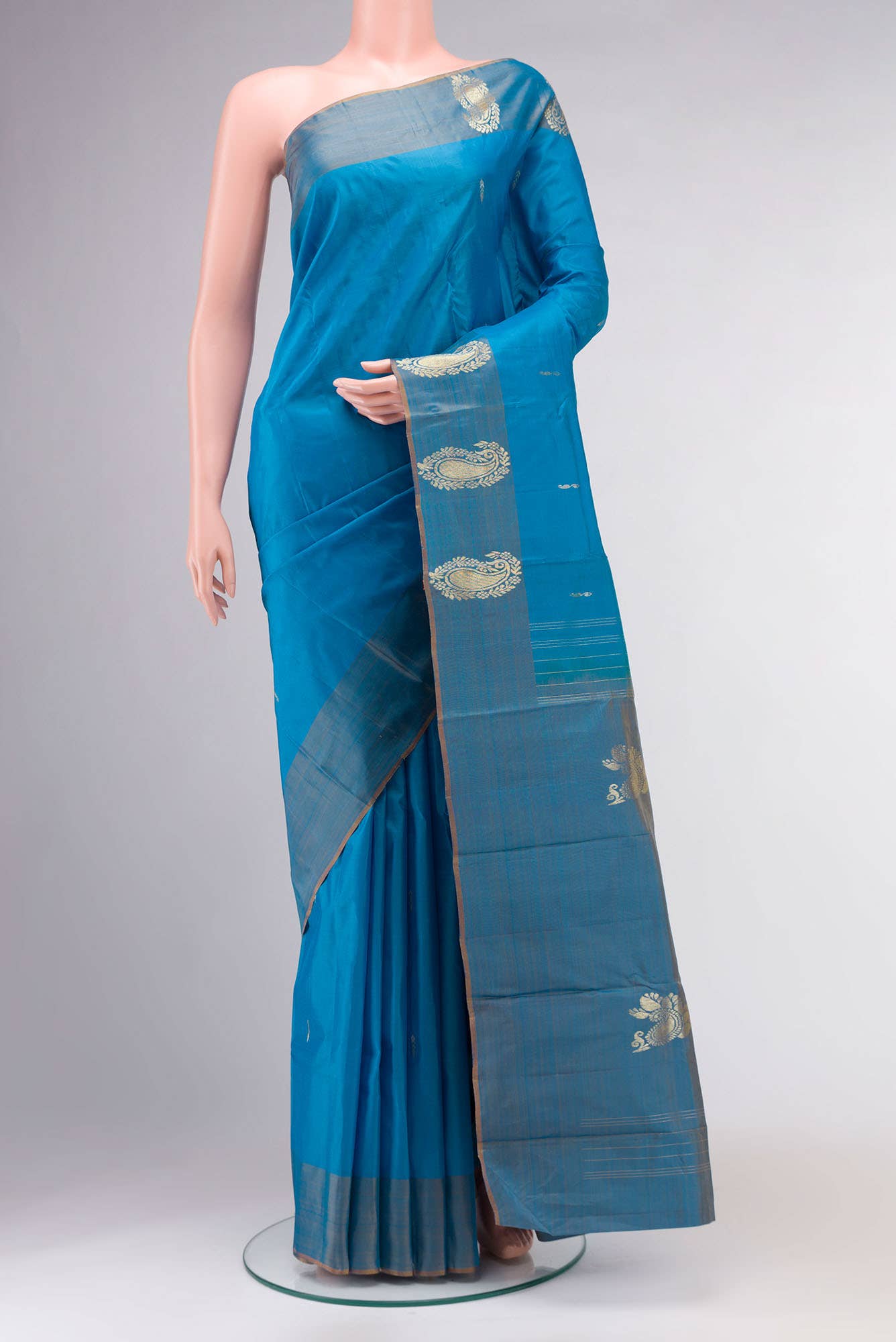 Blue Kanchipuram Silk Saree