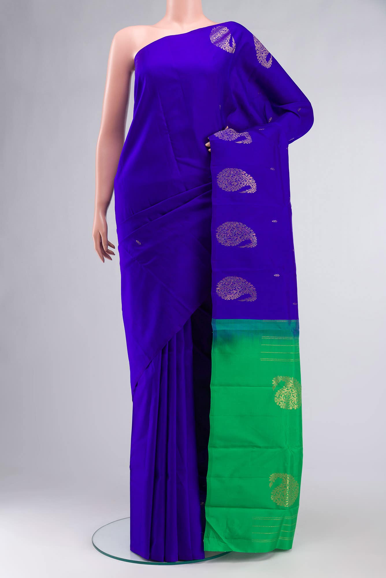 Blue Kanchipuram Silk Saree