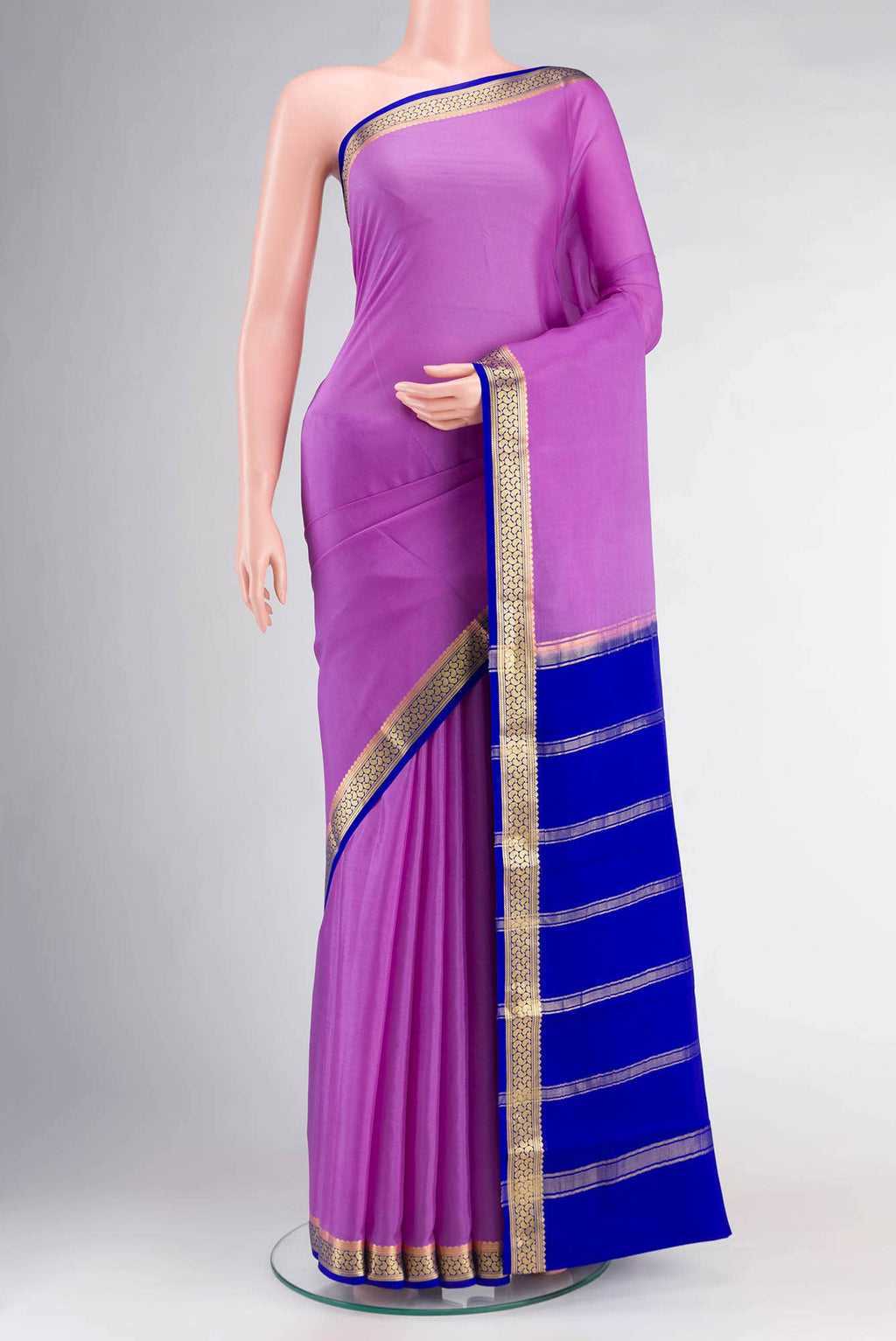 Lavender Mysore Crepe Saree
