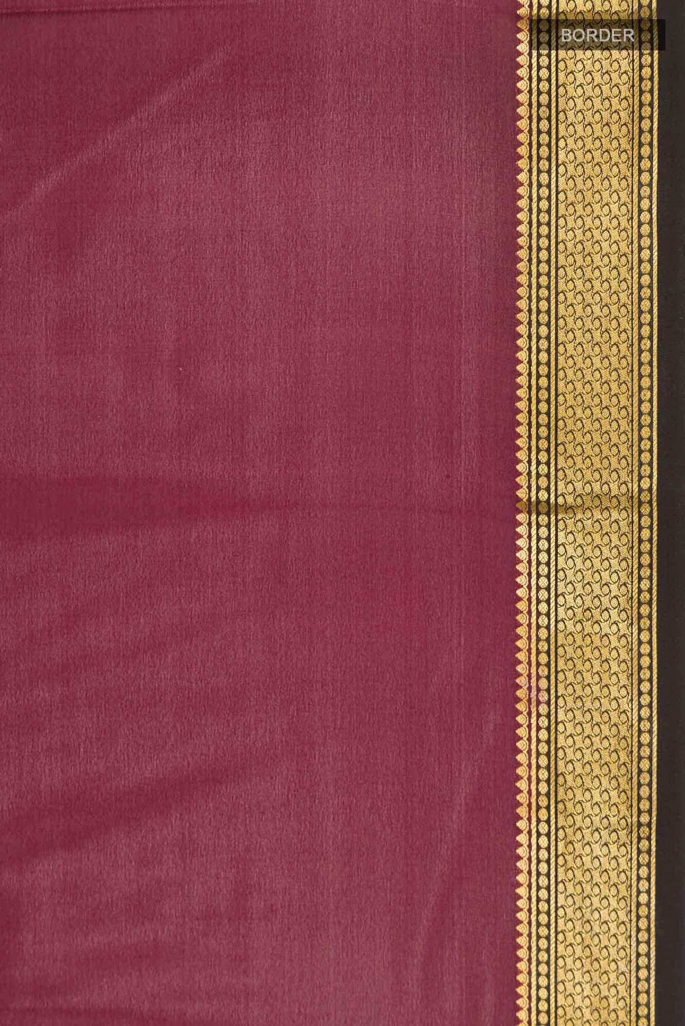 Maroon Mysore Crepe Saree