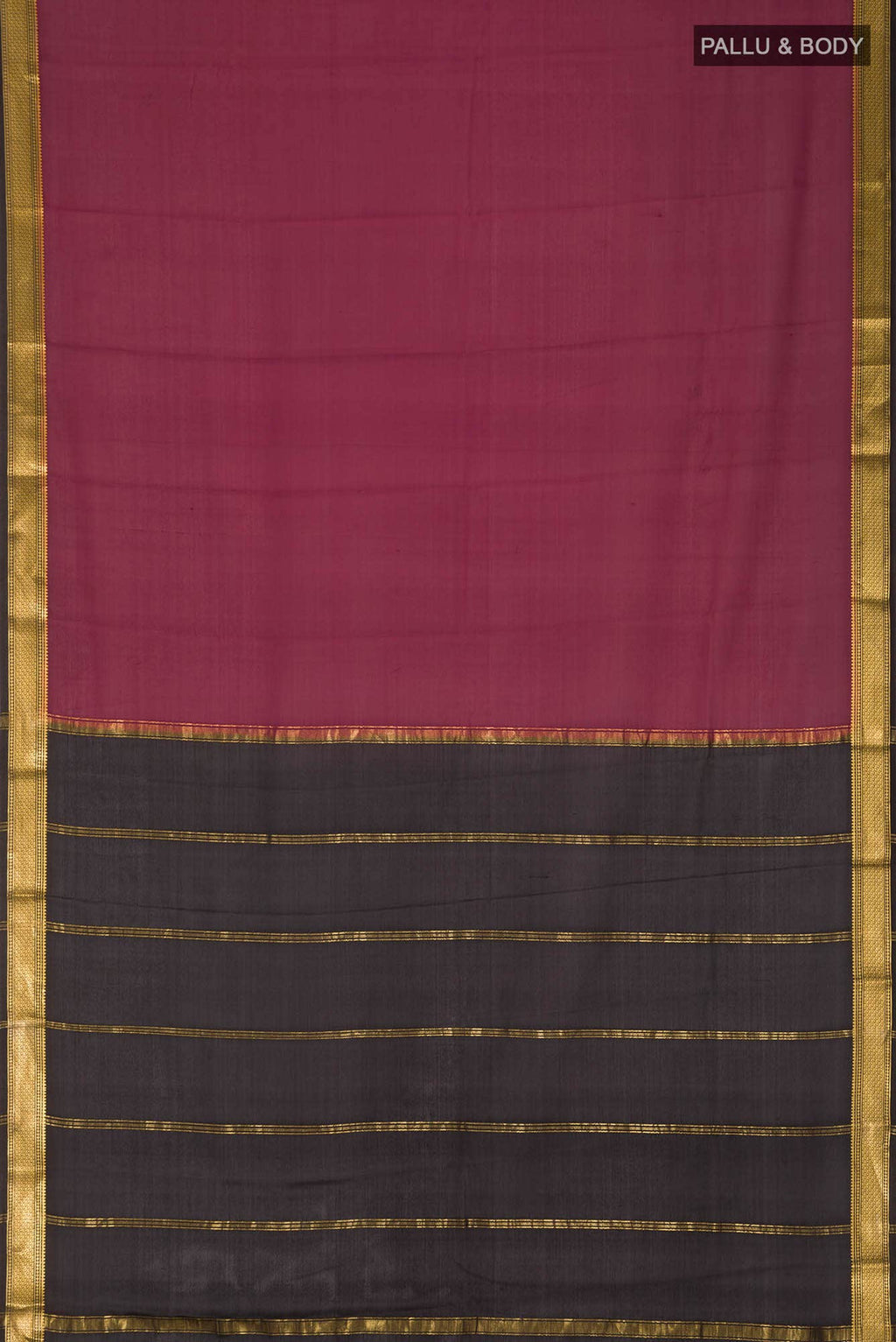 Maroon Mysore Crepe Saree
