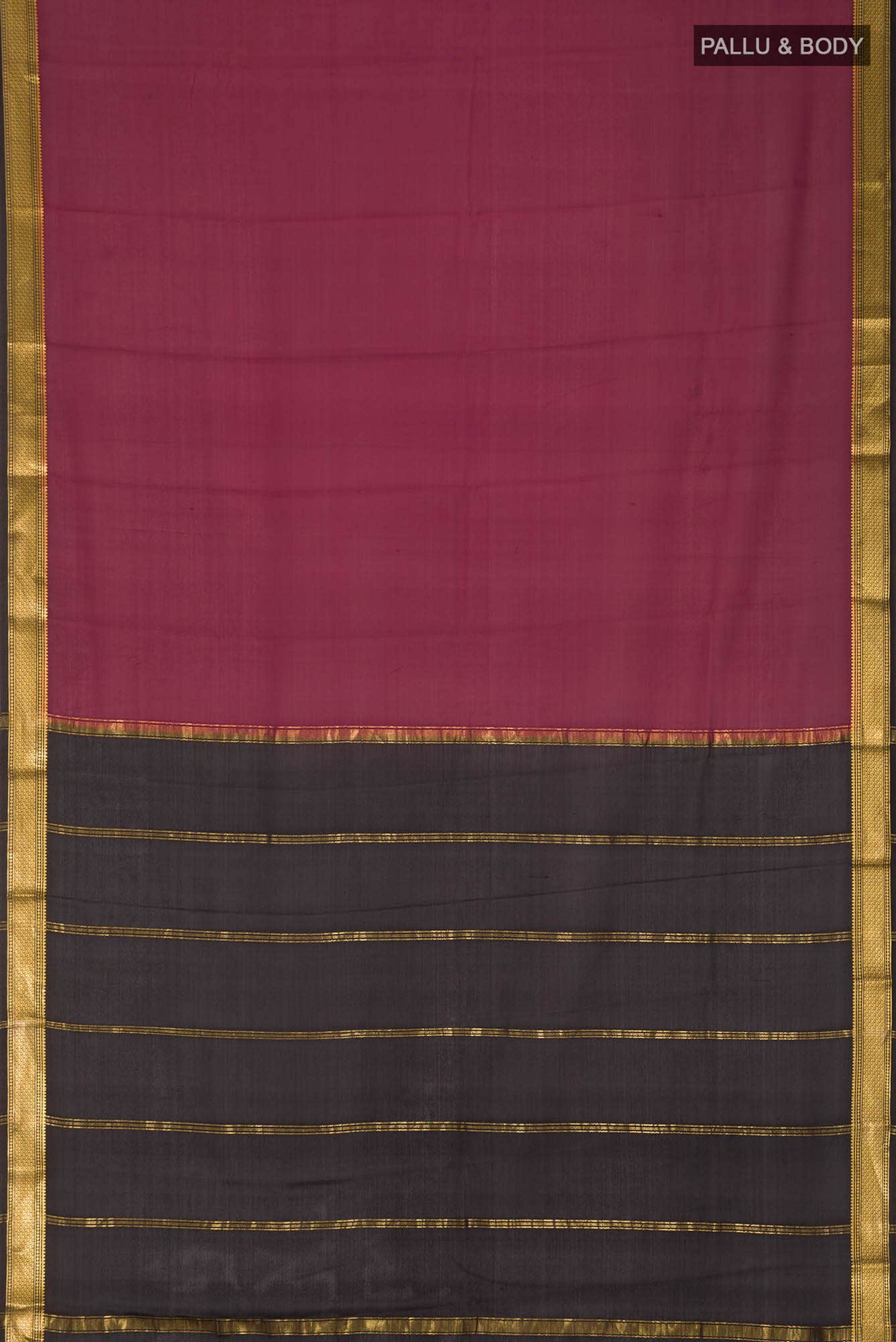 Maroon Mysore Crepe Saree