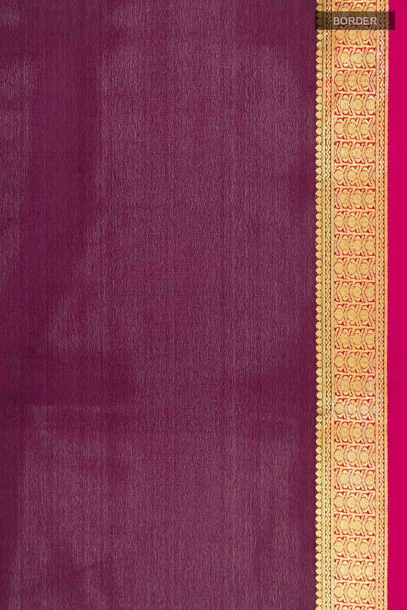 Brown Mysore Crepe Saree