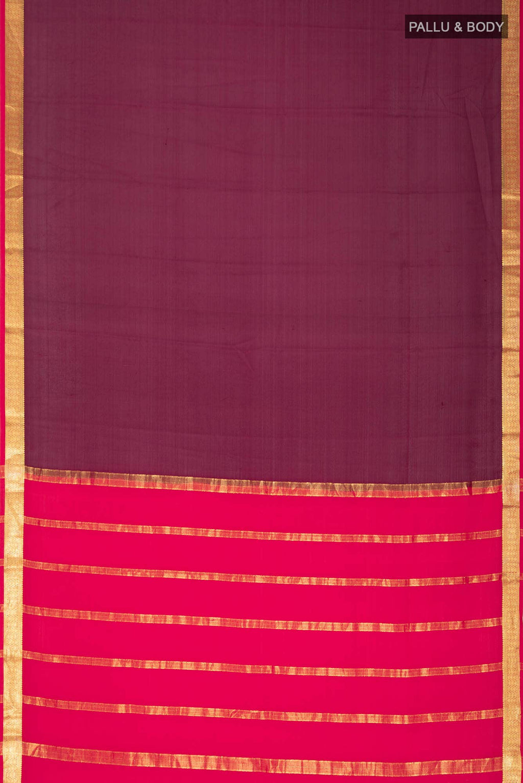 Brown Mysore Crepe Saree